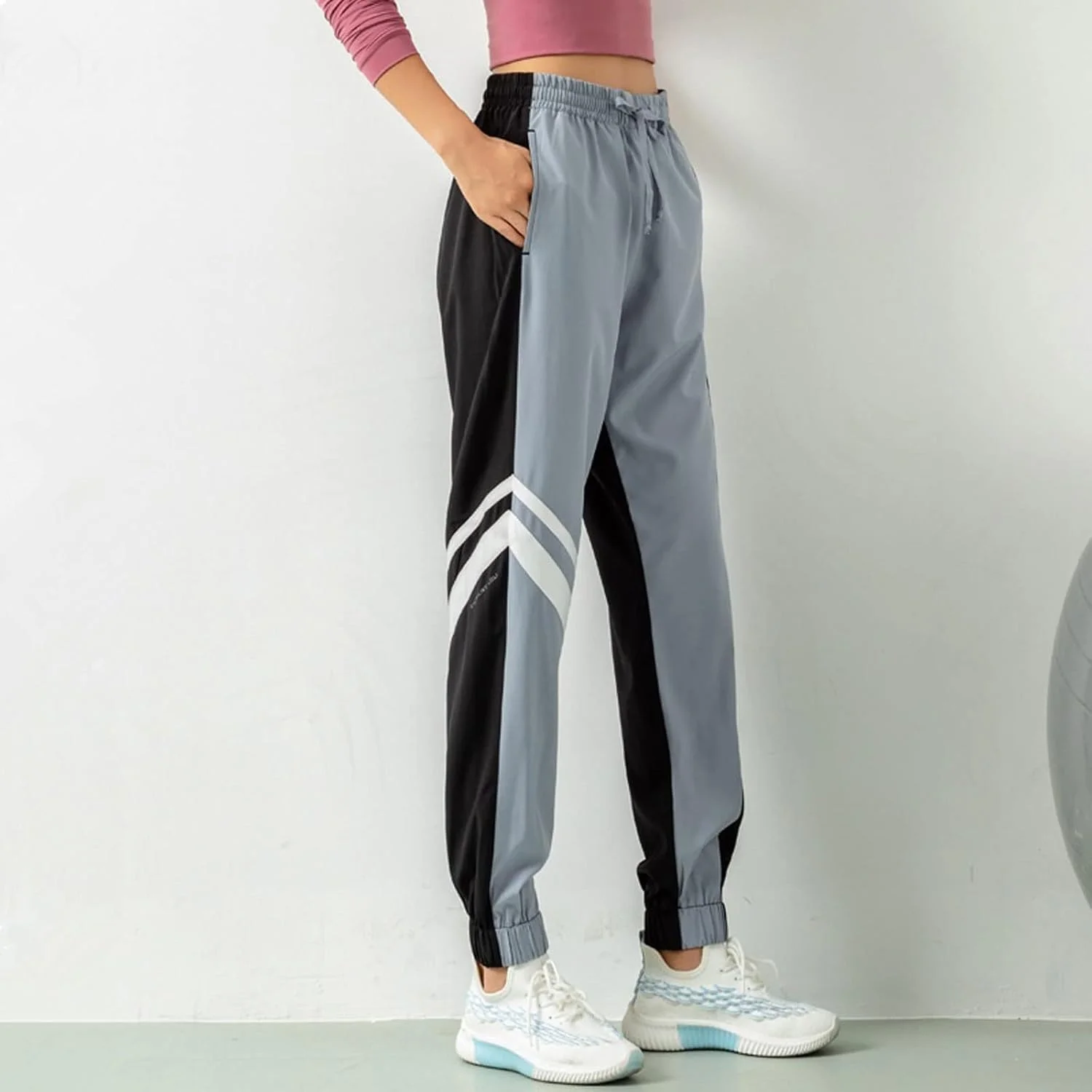 شلوار زنانه، شلوار جاگر زنانه، تکه دوزی رنگی، شلوار ورزشی مناسب دویدن، شلوار گشاد راه راه نازک، شلوار ورزشی کشی، شلوار فاق بلند برای یوگا (رنگ: مشکی خاکستری، سایز: S) شلوار زنانه، شلوار جاگر زنانه، تکه دوزی رنگی، شلوار ورزشی مناسب دویدن، شلوار گشاد راه راه نازک، شلوار ورزشی کشی، شلوار فاق بلند برای یوگا (رنگ: مشکی خاکستری، سایز: S)