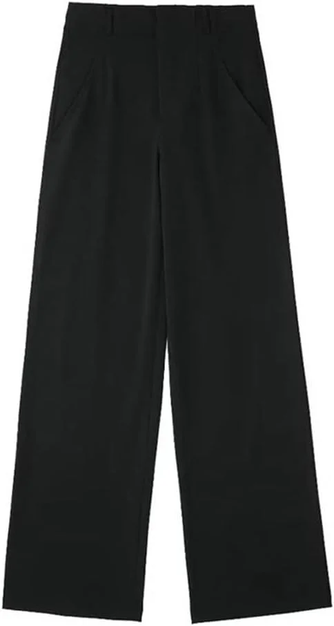 شلوار زنانه BEABAG، شلوار راسته زنانه با جیب های جانبی، کمر بلند و زیپ دار (سایز: L)