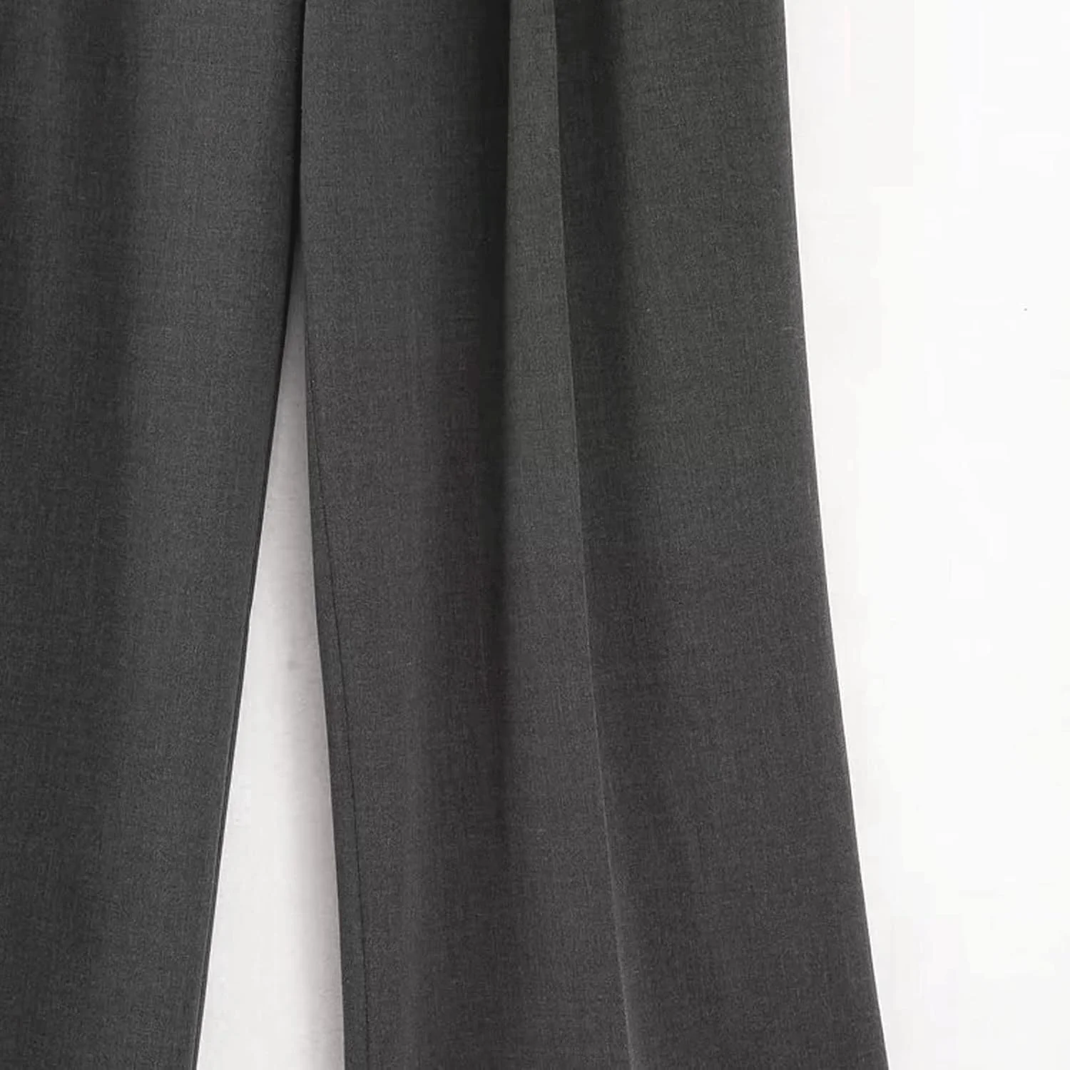 شلوار زنانه BEABAG، شلوار بلند راسته با جیب های پیلی دار، کمر بلند و زیپ دار (سایز: S)