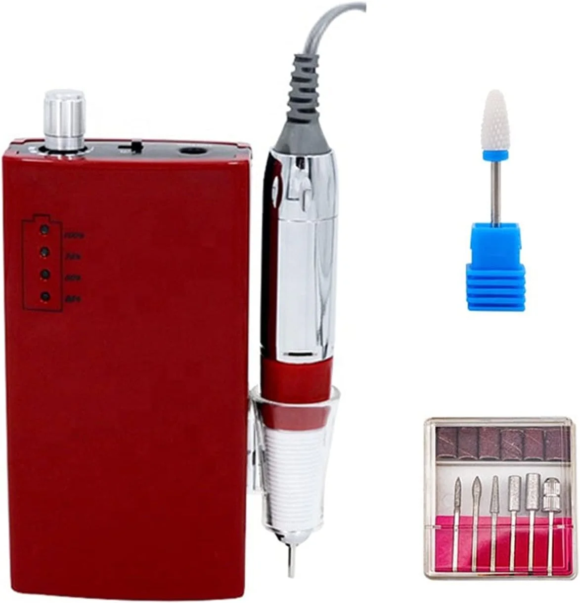 دستگاه سوهان ناخن برقی قابل حمل 30000 دور در دقیقه، ست مانیکور پدیکور شارژی مناسب استفاده در سالن و منزل