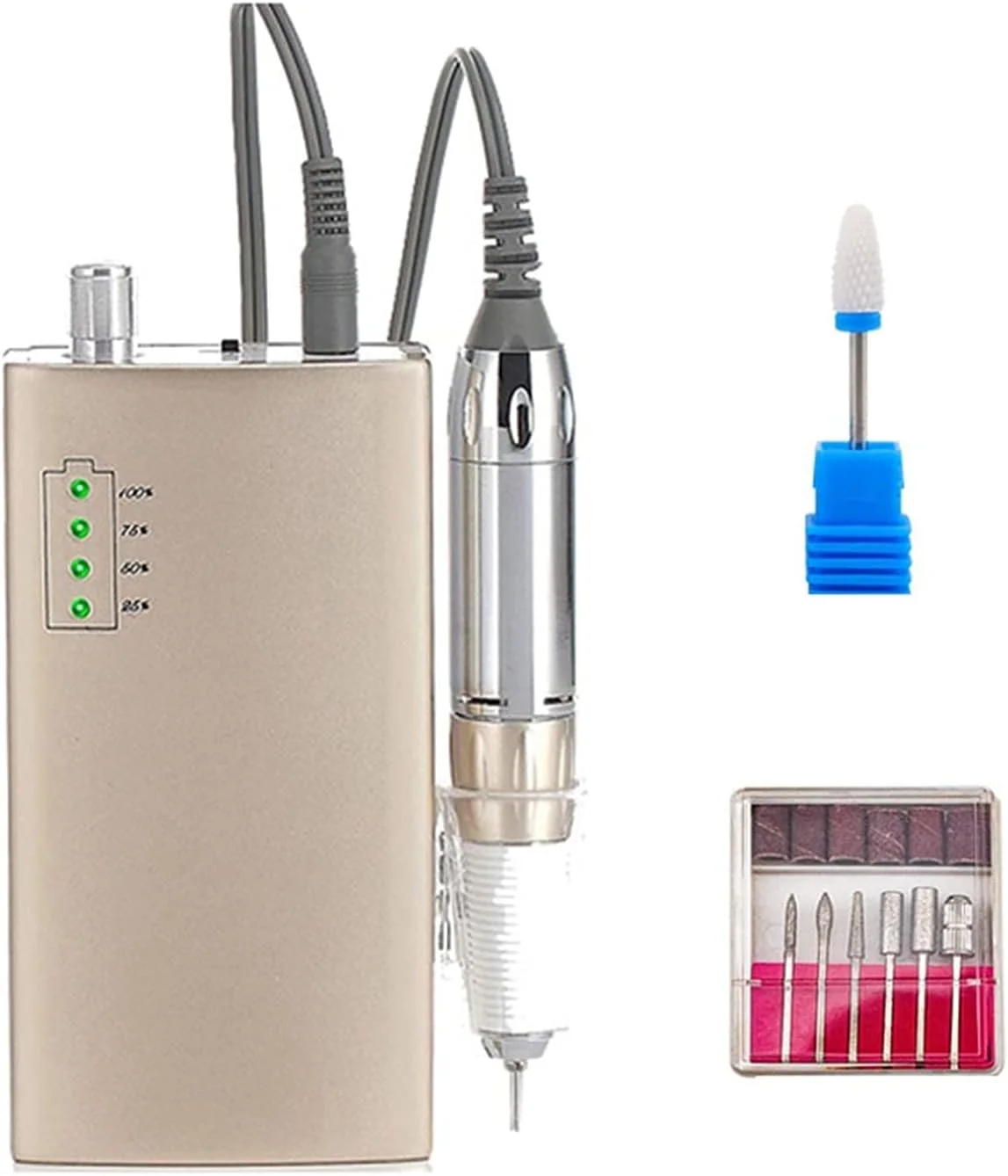 دستگاه سوهان ناخن برقی قابل حمل و شارژی 30000 دور در دقیقه، ست مانیکور و پدیکور مناسب استفاده در سالن و منزل