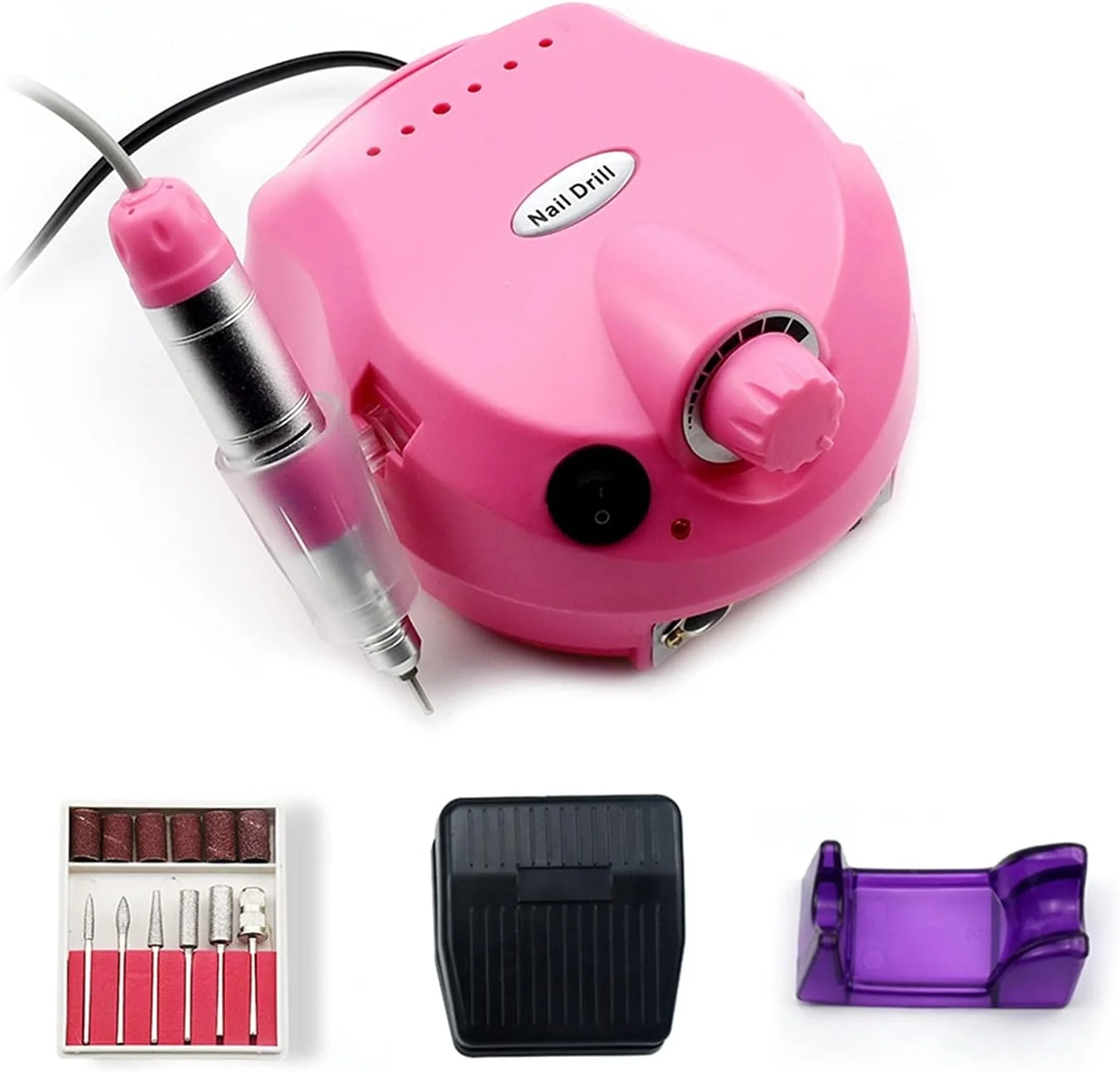 دستگاه سوهان ناخن تمکین 25000 دور در دقیقه، دستگاه حرفه ای مانیکور پدیکور، کیت سوهان برقی ناخن با ابزار برش ناخن، دستگاه قابل حمل مانیکور پدیکور