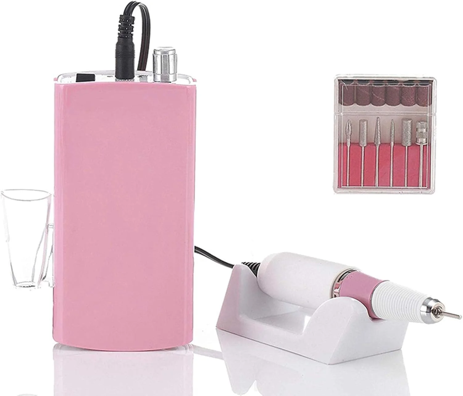 دستگاه سوهان برقی ناخن 30000 دور در دقیقه 18 وات حرفه ای اتوماتیک برای ناخن های ژلی آکریلیک، انگشتان دست و پا، مانیکور و پدیکور قابل حمل، پولیش، سمباده زن برای تکنسین ناخن به همراه کیف