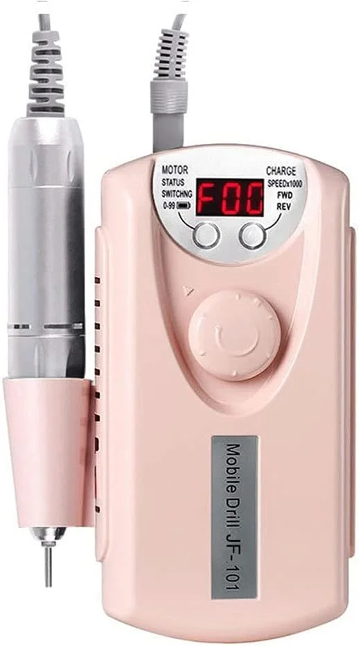 دستگاه سوهان برقی ناخن 30000 دور در دقیقه، پولیشر ژل ناخن، دستگاه سوهان ناخن برقی برای سالن یا استفاده خانگی (رنگ: صورتی)