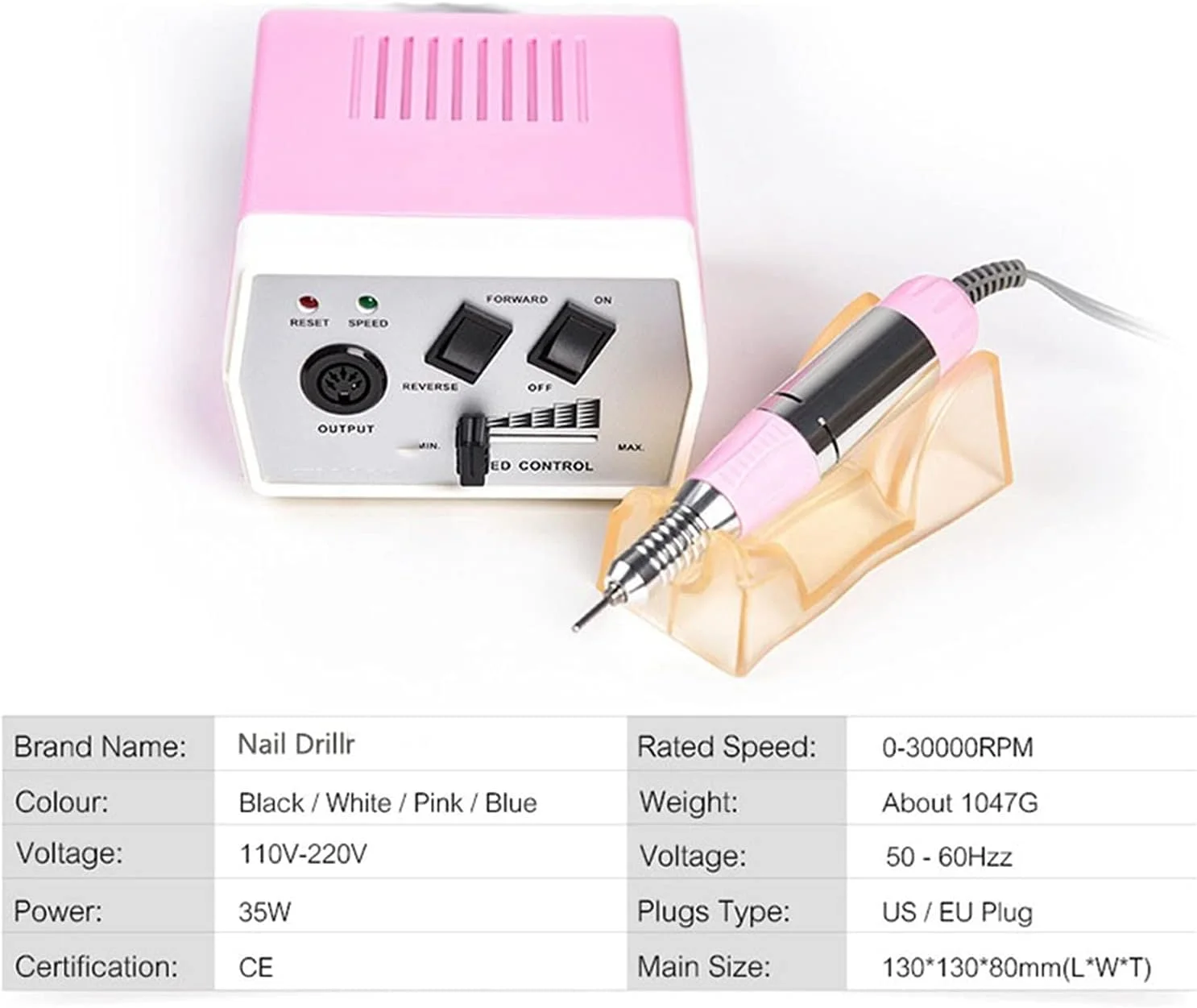 دستگاه سوهان برقی ناخن تمکین 30000 دور در دقیقه، دستگاه حرفه ای مانیکور و پدیکور برقی، ست ابزار پولیش ناخن