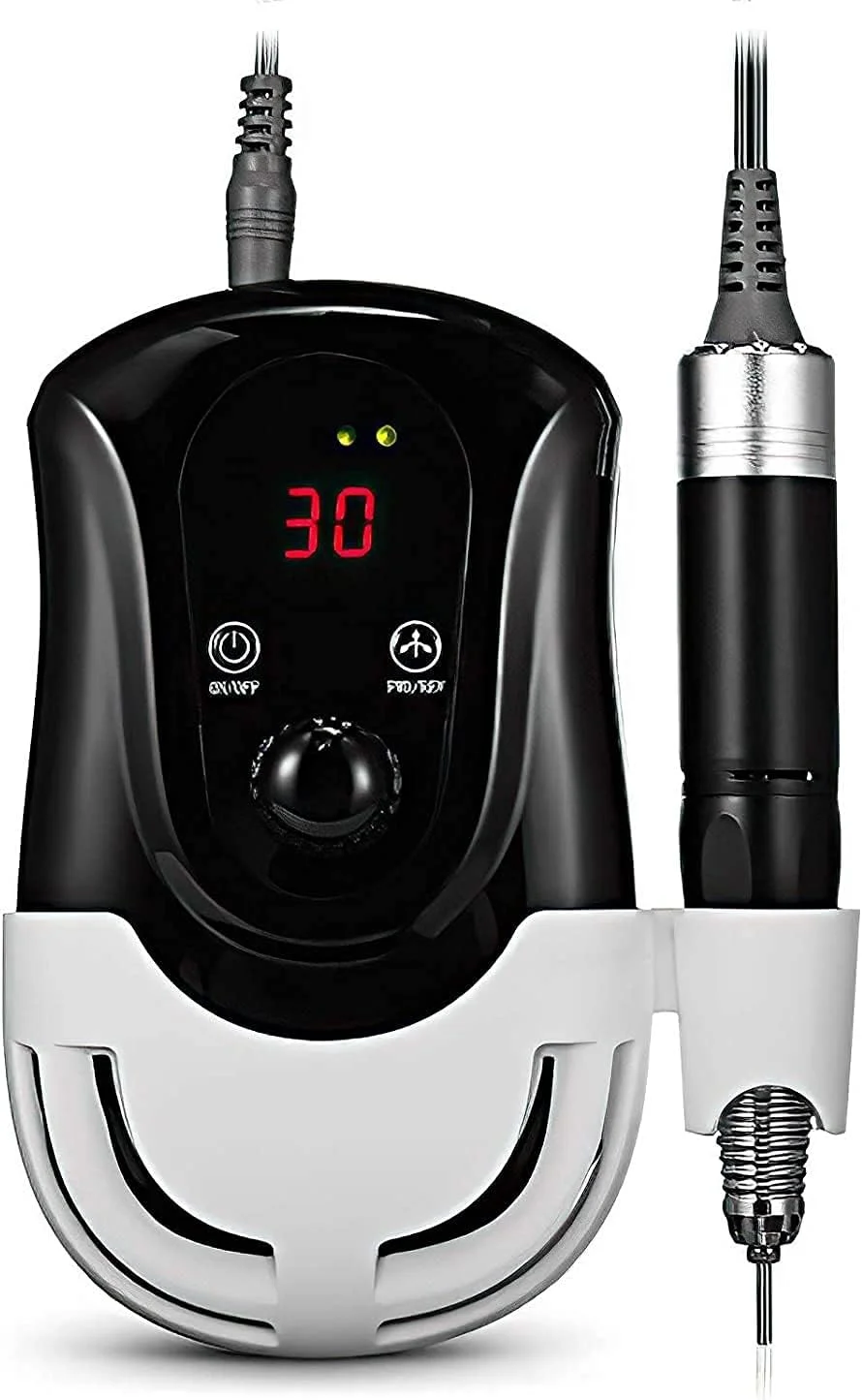 دستگاه سوهان برقی ناخن 30000 دور در دقیقه، کیت قابل حمل سوهان برقی ناخن برای مانیکور و پدیکور ناخن های ژلی و اکریلیک، ابزار پولیش و فرم دهی مناسب برای استفاده در منزل و سالن
