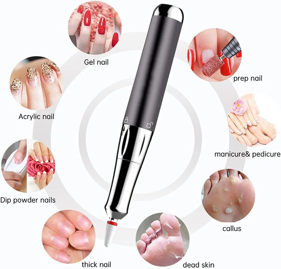 دستگاه سوهان برقی ناخن 35000 دور در دقیقه، درایو بدون برس، قابل شارژ، بی سیم، مناسب برای ناخن های ژلیش و اکریلیک، استفاده در خانه و سالن (رنگ: قرمز)