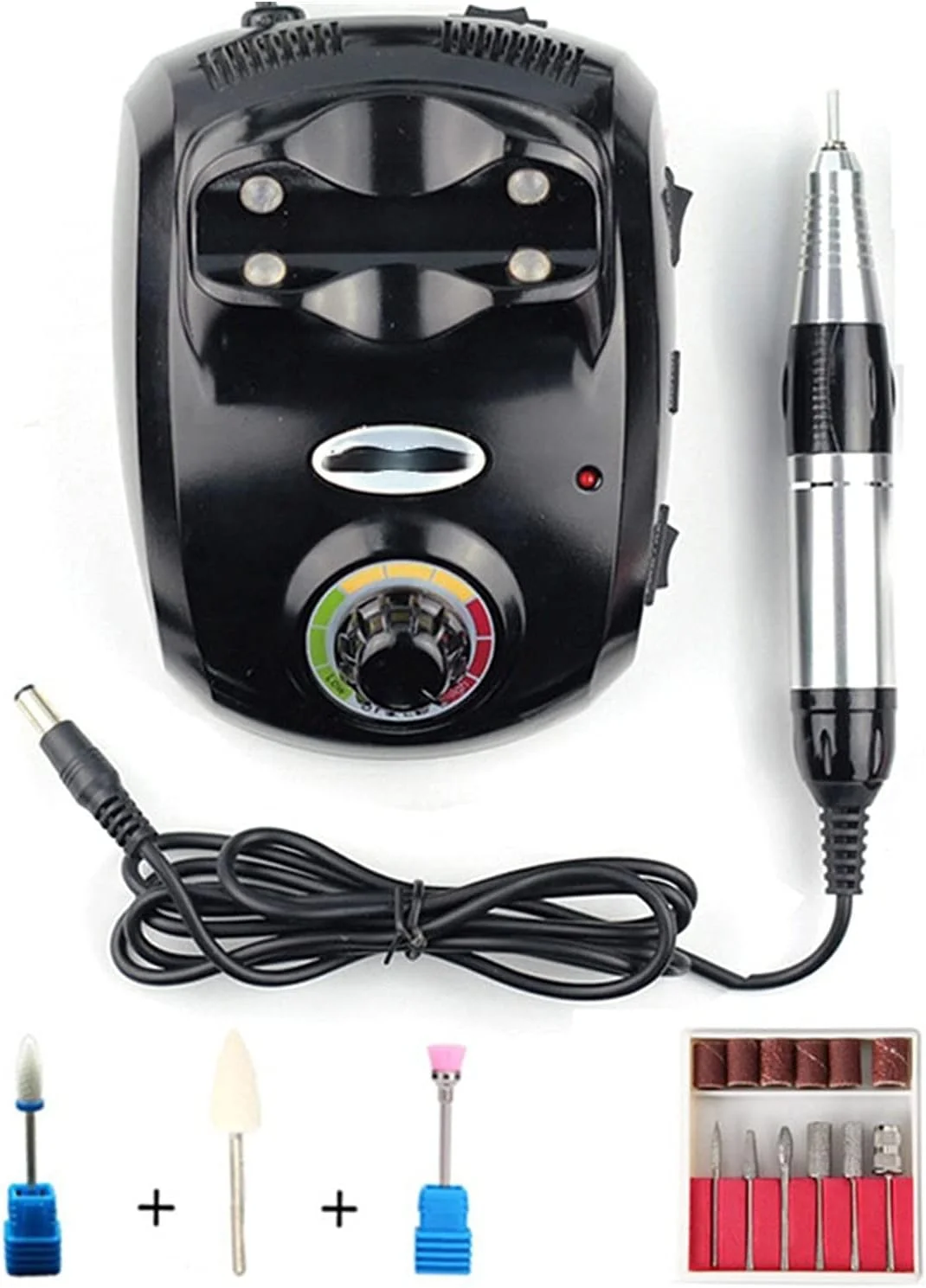 ست مراقبت از ناخن - دستگاه مانیکور برقی با سرعت بالا 35000 دور در دقیقه به همراه پدال پایی و مجموعه مته