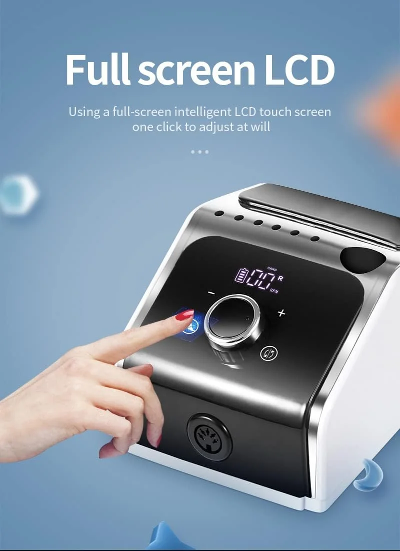 دستگاه مانیکور ناخن برقی 35000 دور در دقیقه، دستگاه دریل برقی ناخن، فایل برقی مانیکور پدیکور با سرعت قابل تنظیم، مناسب برای استفاده خانگی و سالن های حرفه ای