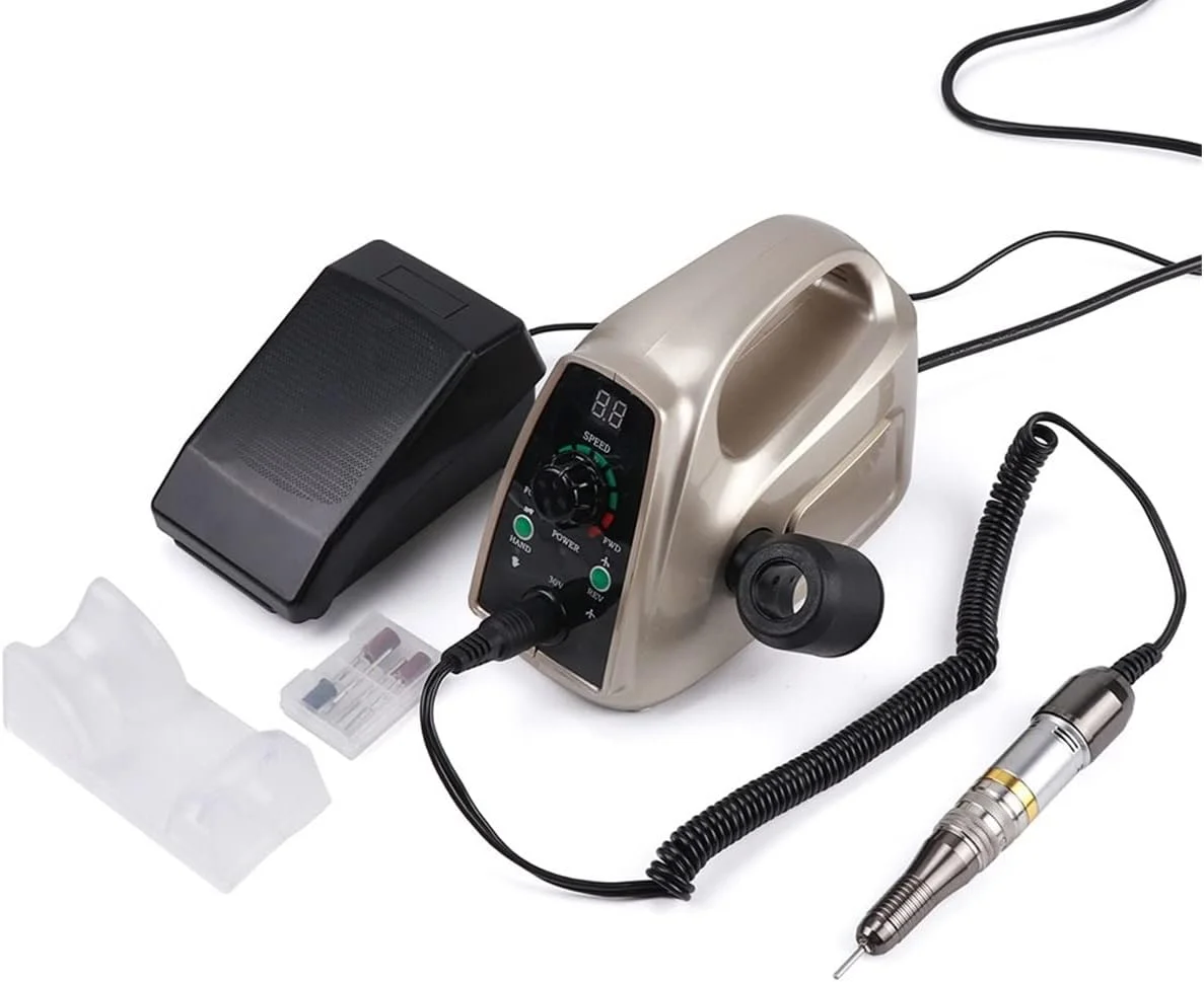 دستگاه مانیکور برقی 65 وات 35000 دور در دقیقه، ابزار حرفه ای پدیکور، مته های برقی، سوهان و تجهیزات طراحی ناخن