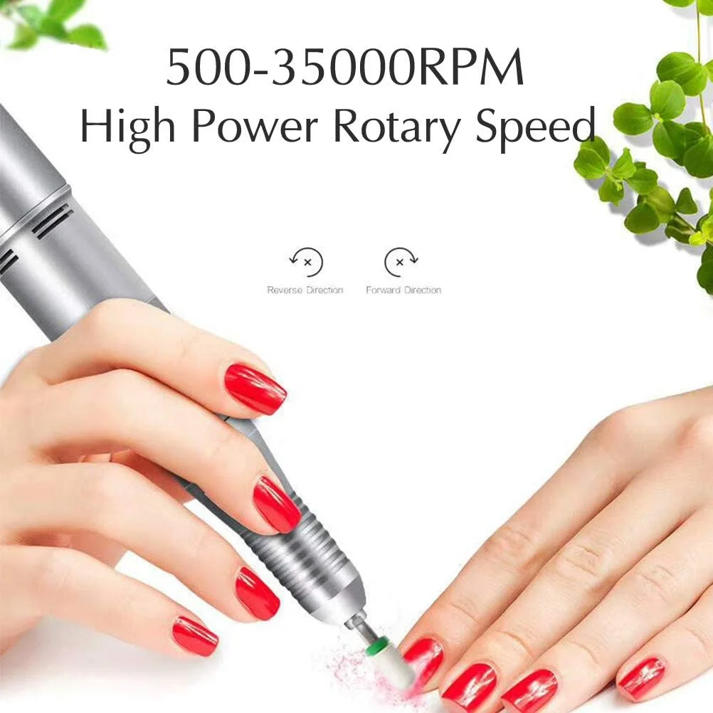 ست دستگاه ماشین مانیکور و پدیکور برقی ۳۵۰۰۰ دور در دقیقه با ابزار سوهان ناخن