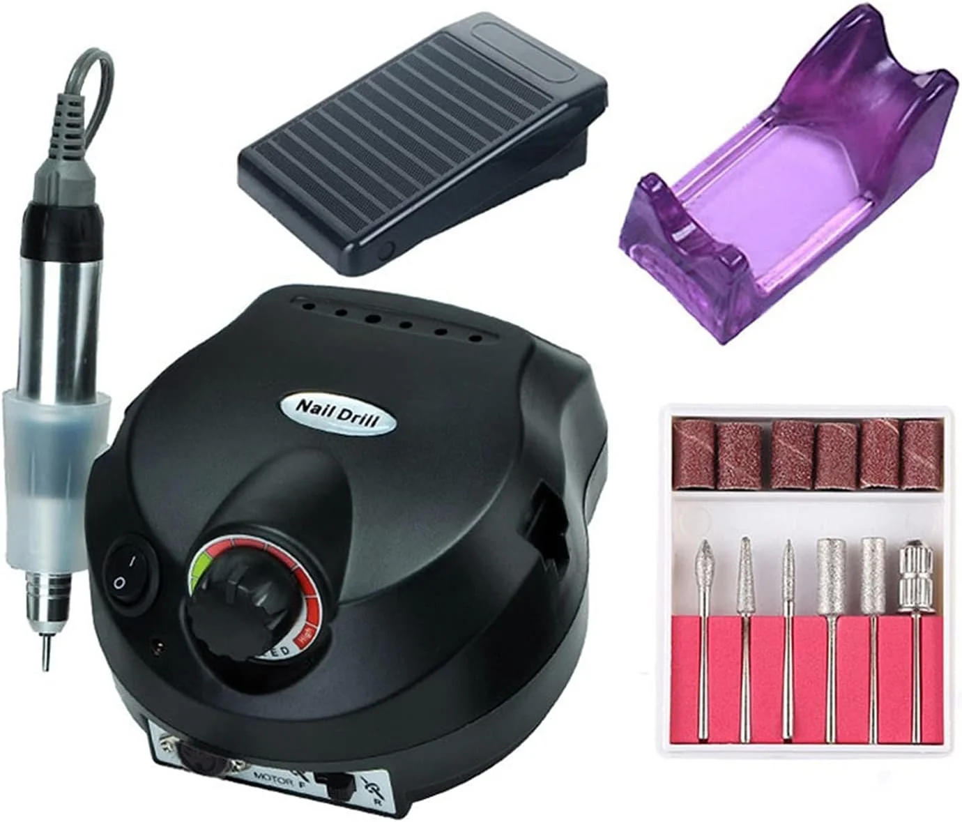 دستگاه سوهان ناخن برقی 35000 دور در دقیقه، دستگاه مانیکور و پدیکور حرفه ای، دستگاه سوهان ناخن سالنی پرتابل