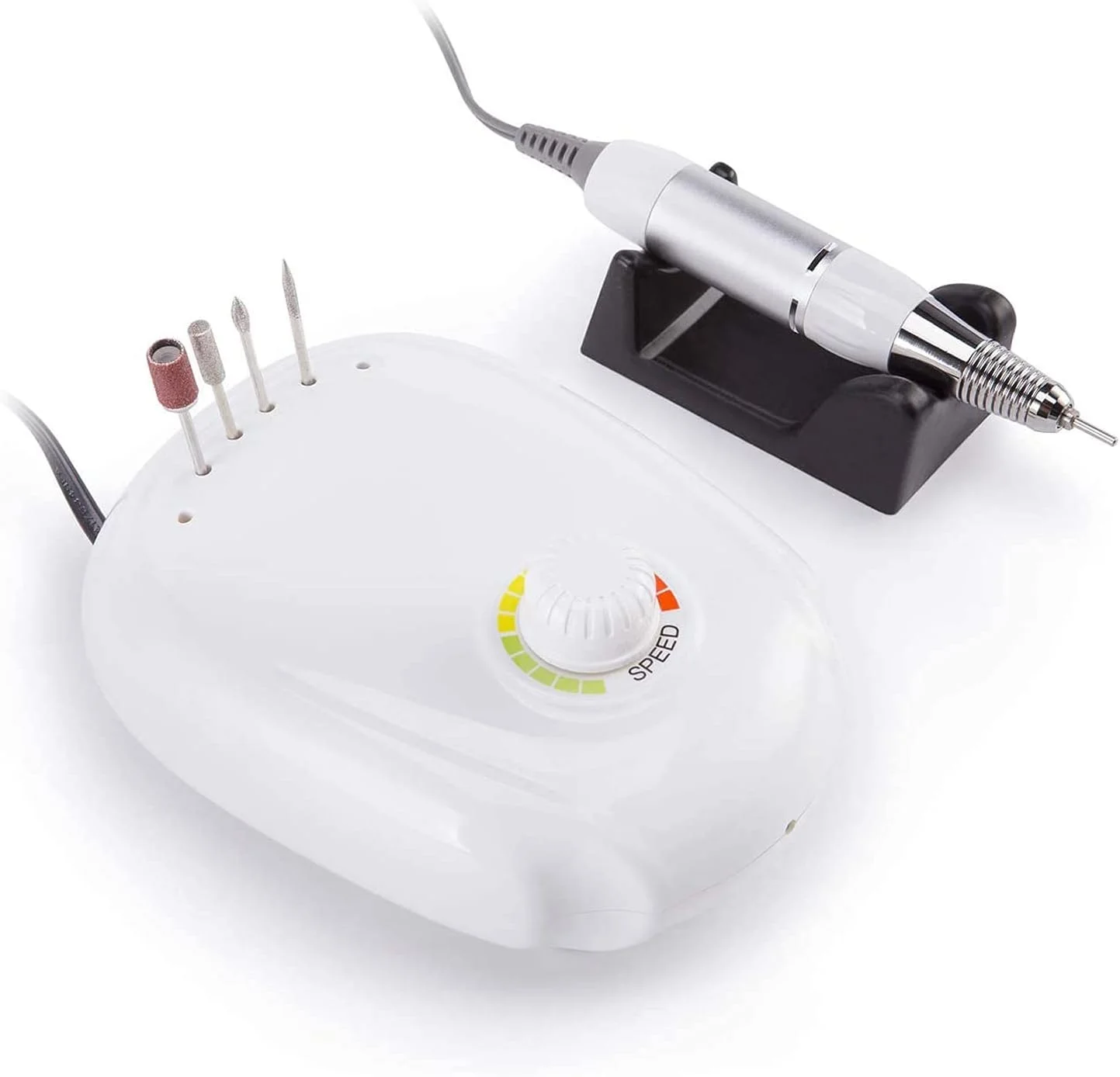 دستگاه سوهان برقی ناخن حرفه ای 35000 دور در دقیقه، ست مانیکور و پولیش ناخن، دستگاه آسیاب ناخن برای استفاده در سالن یا منزل (رنگ: سفید)