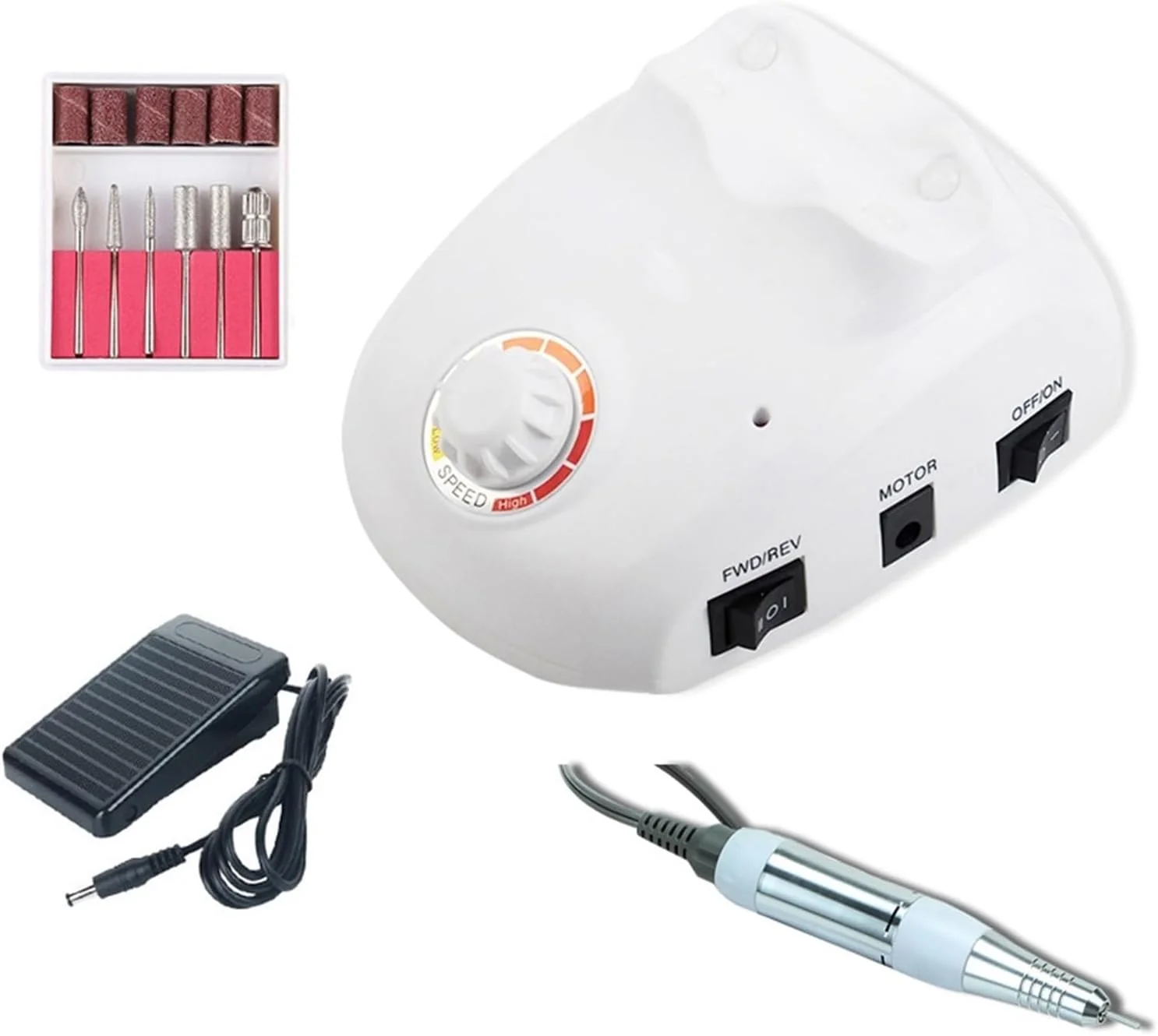 دستگاه سوهان برقی ناخن 35000 دور در دقیقه، ست دستگاه سوهان برقی حرفه ای برای مانیکور، پولیش ناخن، ریموور ژل، پدیکور، سوهان ناخن و تجهیزات طراحی ناخن