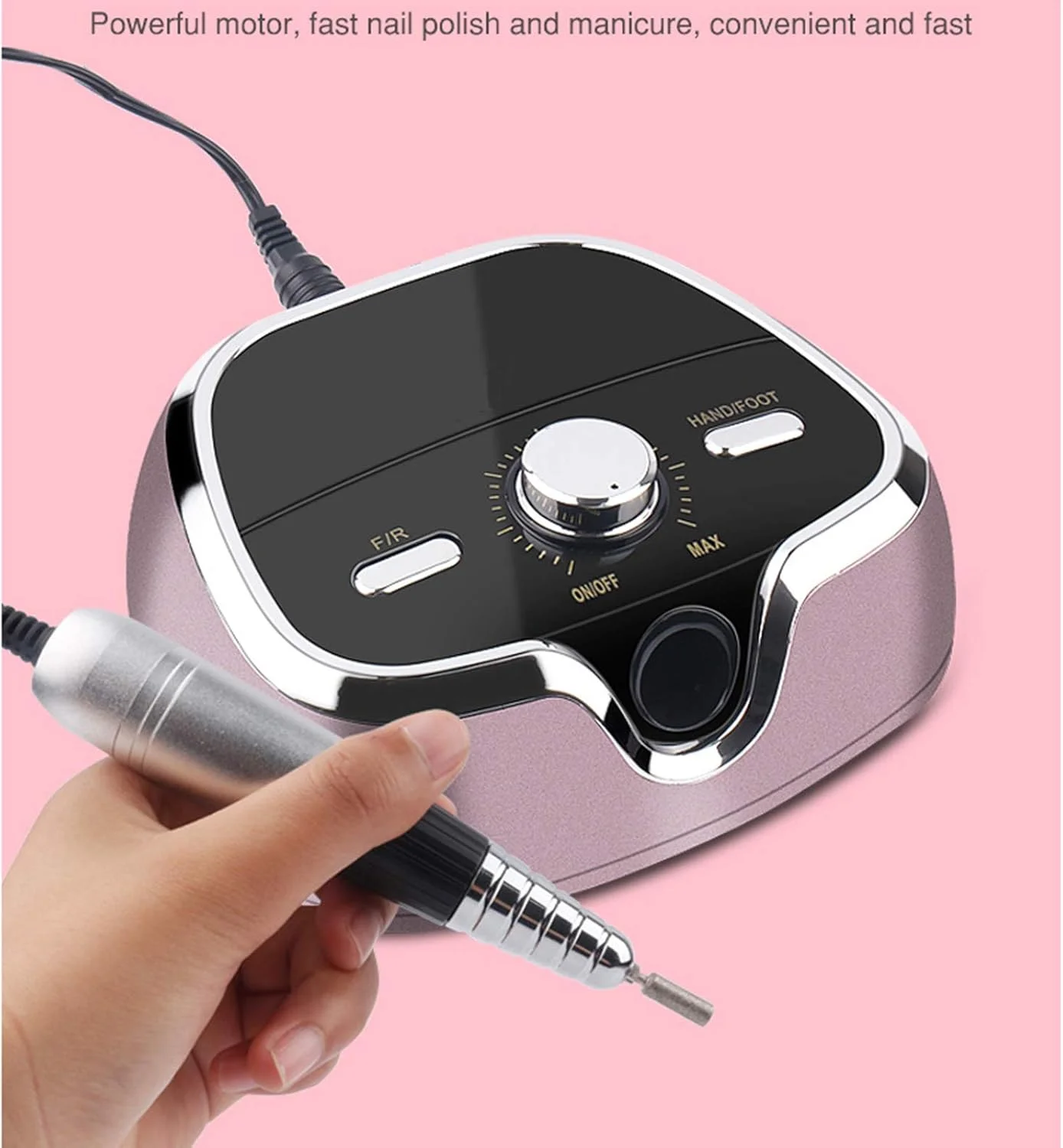 دستگاه سوهان ناخن برقی 35000 دور در دقیقه، کیت قابل حمل، دستگاه حرفه ای مانیکور پدیکور، با 6 سری و 6 نوار سنباده