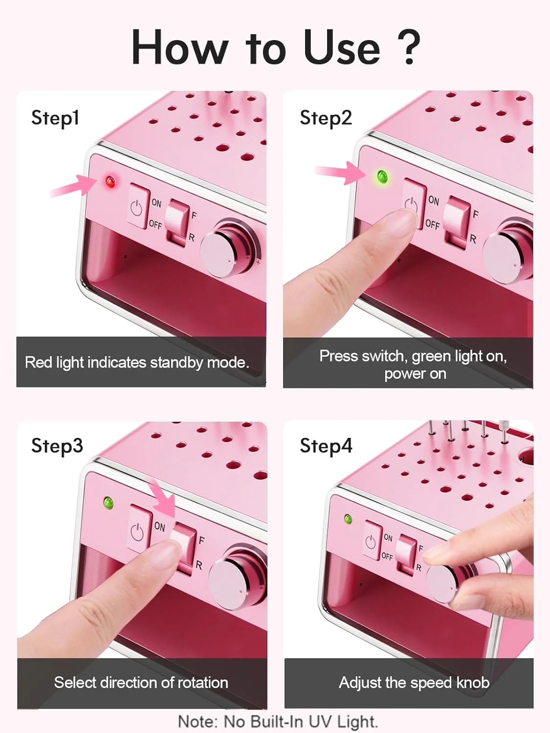 دستگاه سوهان برقی ناخن Beloving، ۲۰۰۰۰ دور در دقیقه، قابل حمل، مناسب برای ناخن های ژلی و اکریلیک، ست حرفه ای مانیکور به همراه لوازم جانبی و محفظه نگهداری، مناسب برای پاک کردن لاک ناخن، صورتی