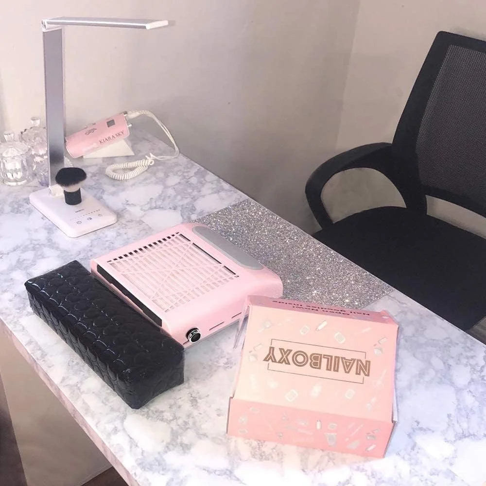 دستگاه جمع کننده گرد و غبار ناخن، 80 وات قابل تنظیم، فیلتر برقی ناخن برای مانیکور، فن جمع کننده گرد و غبار ناخن برای سالن - جمع کننده برقی گرد و غبار برای دریل ناخن و سوهان ناخن