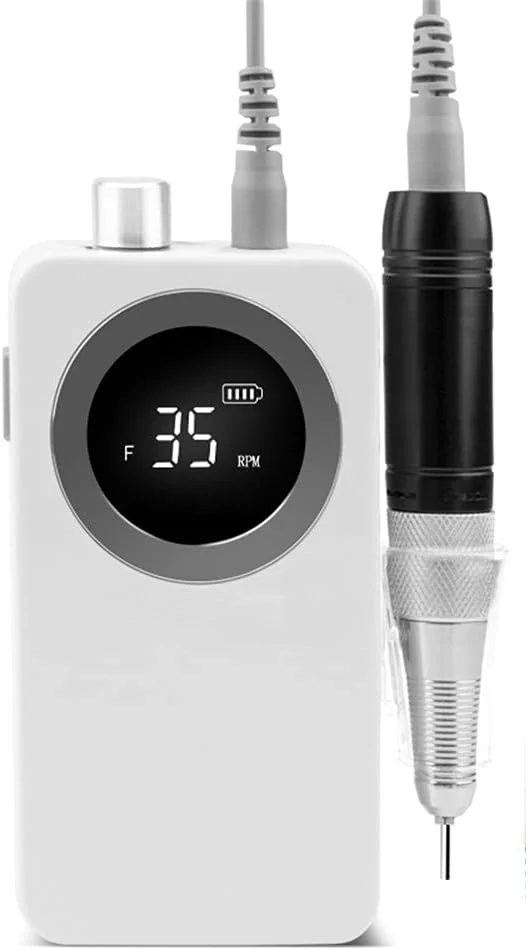 دستگاه سوهان برقی ناخن شارژی با سرعت 35000 دور در دقیقه، مناسب مانیکور و پدیکور (رنگ: سفید)