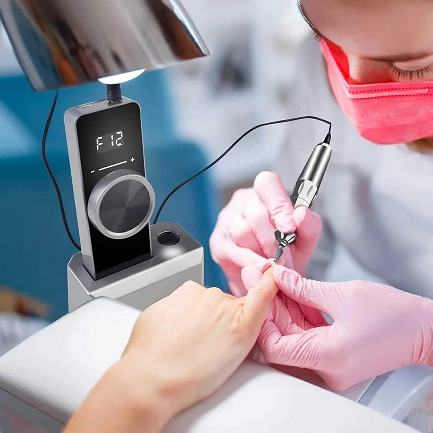 دستگاه سوهان ناخن شارژی موتور بدون هسته، 35000 دور در دقیقه، ابزار پولیش ناخن، 16 ساعت آماده به کار، سوهان برقی ناخن بدون سیم قابل حمل حرفه ای، قرمز