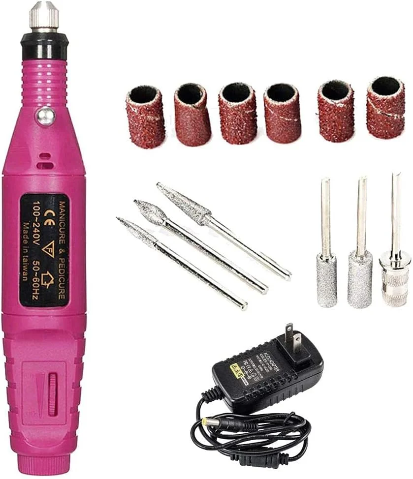 دستگاه برقی صنایع دستی DIY مدل CT-DIY-HI-24668، کیت حرفه ای سوهان ناخن، کیت قابل حمل مانیکور پدیکور و طراحی ناخن مناسب برای اکریلیک