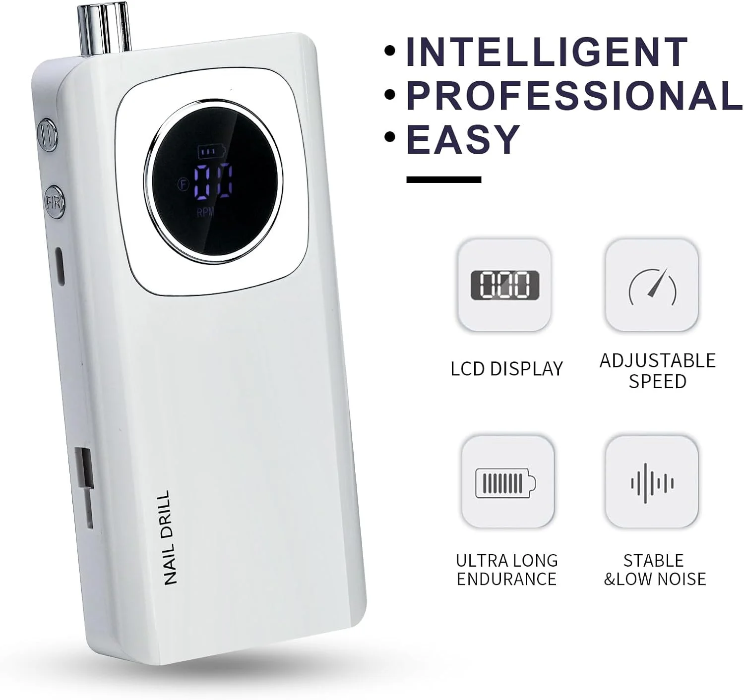 ست دستگاه مانیکور برقی 45000 دور در دقیقه با متعلقات، کم صدا، استفاده آسان، دستگاه سوهان شارژی ست دستگاه مانیکور برقی 45000 دور در دقیقه با متعلقات، کم صدا، استفاده آسان، دستگاه سوهان شارژی