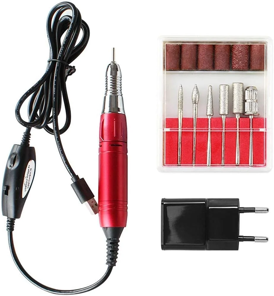 دستگاه سوهان برقی ناخن TEmkin، 20000 دور در دقیقه، کیت پدیکور و مانیکور برقی، مجموعه قدرتمند مانیکور و پدیکور برای از بین بردن ناخن های اکریلیک و ژل ناخن، اتلاف حرارت کارآمد