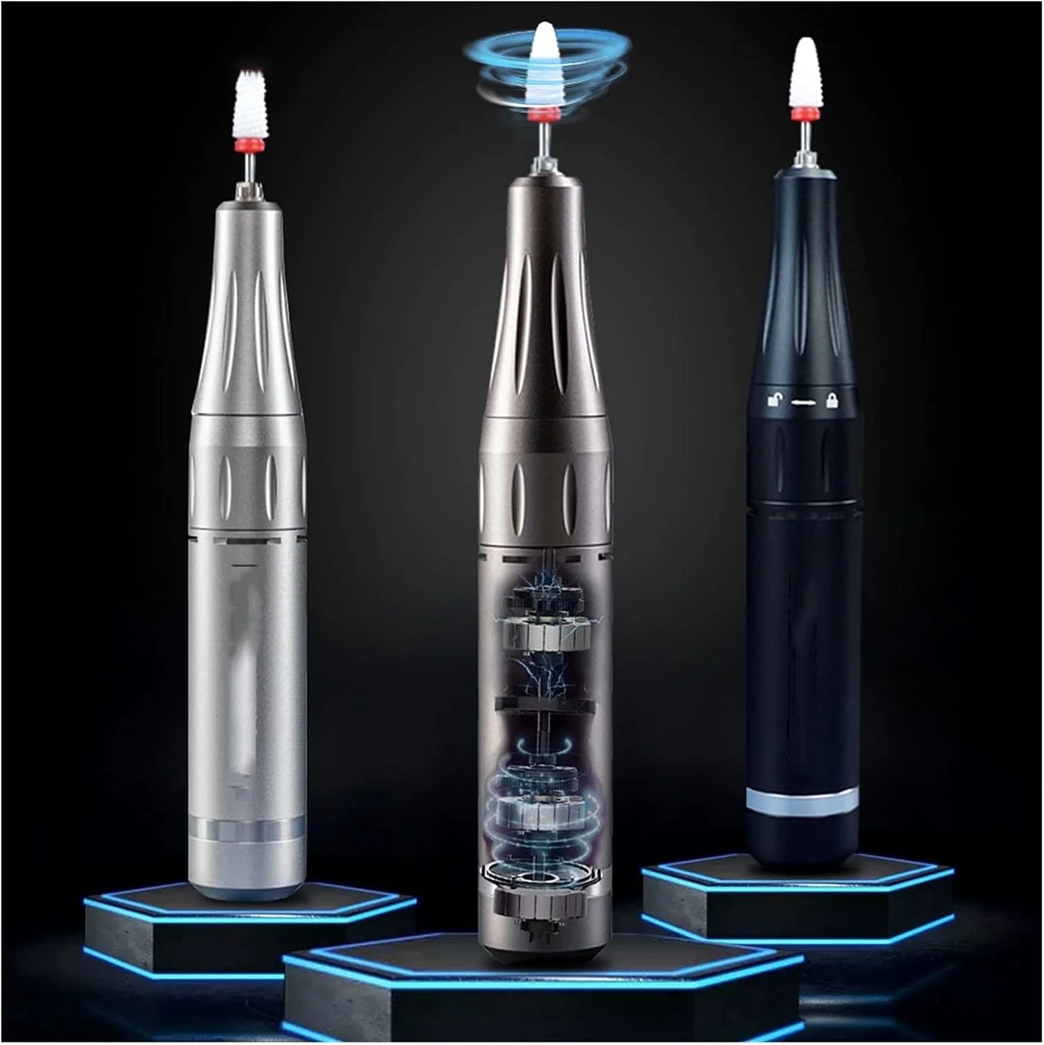 دستگاه مانیکور برقی 35000 دور در دقیقه، مناسب برای ناخن های اکریلیک، حرفه ای، بی صدا، USB، مناسب برای استفاده در خانه و سالن