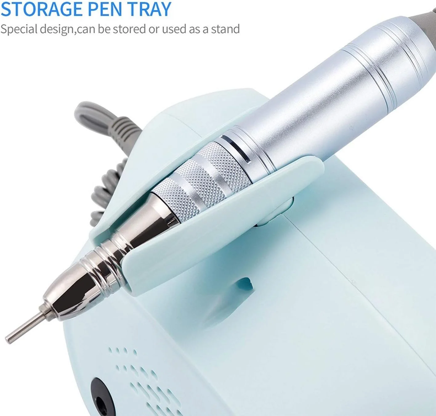 سوهان برقی ناخن، 35000 دور در دقیقه، کم صدا، کم لرزش، برای مانیکور و پدیکور ناخن های اکریلیک و ژلی، پولیشر قابل حمل هنر ناخن برای سالن و خانه یا استودیوی حرفه ای ناخن، صورتی