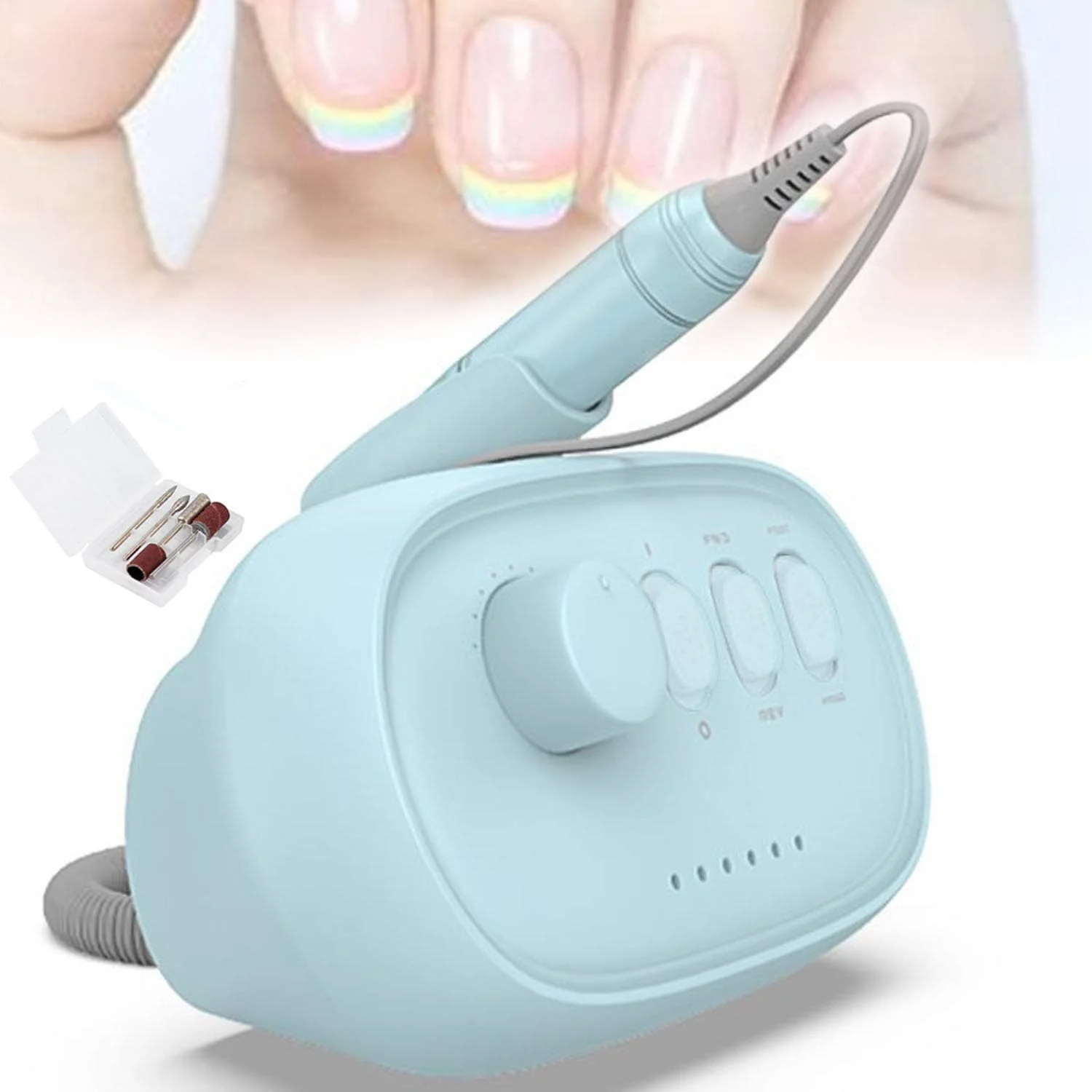 سوهان برقی ناخن، دریل ناخن 35000 دور در دقیقه، کم صدا، کم لرزش، برای مانیکور و پدیکور ناخن های اکریلیک و ژلیش، پولیش ناخن قابل حمل برای سالن و منزل یا استودیو حرفه ای ناخن، سبز