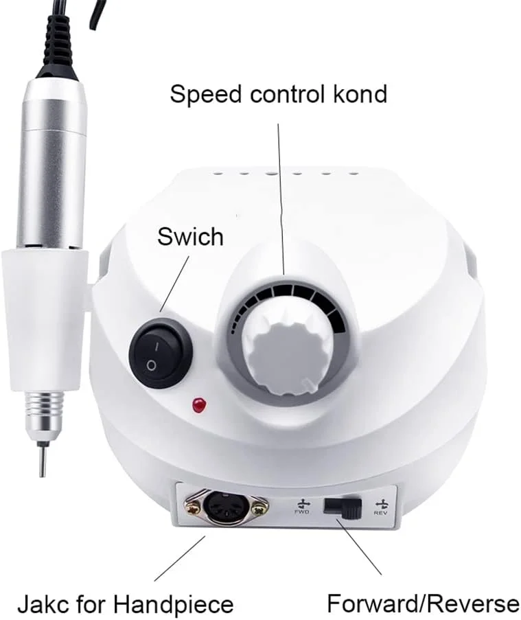 دستگاه سوهان برقی ناخن با سرعت 35000/20000 دور در دقیقه به همراه ست کاتر برای مانیکور، مناسب برای نوک ناخن و پدیکور
