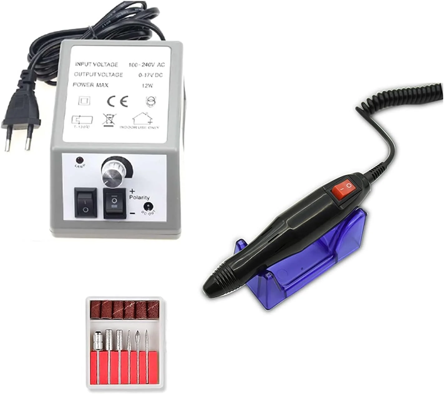 دستگاه سوهان برقی ناخن تمکین، مناسب مانیکور و پدیکور، 12 وات، 20000 دور در دقیقه، ست تجهیزات ماشین فرز ناخن، سوهان برقی قابل حمل