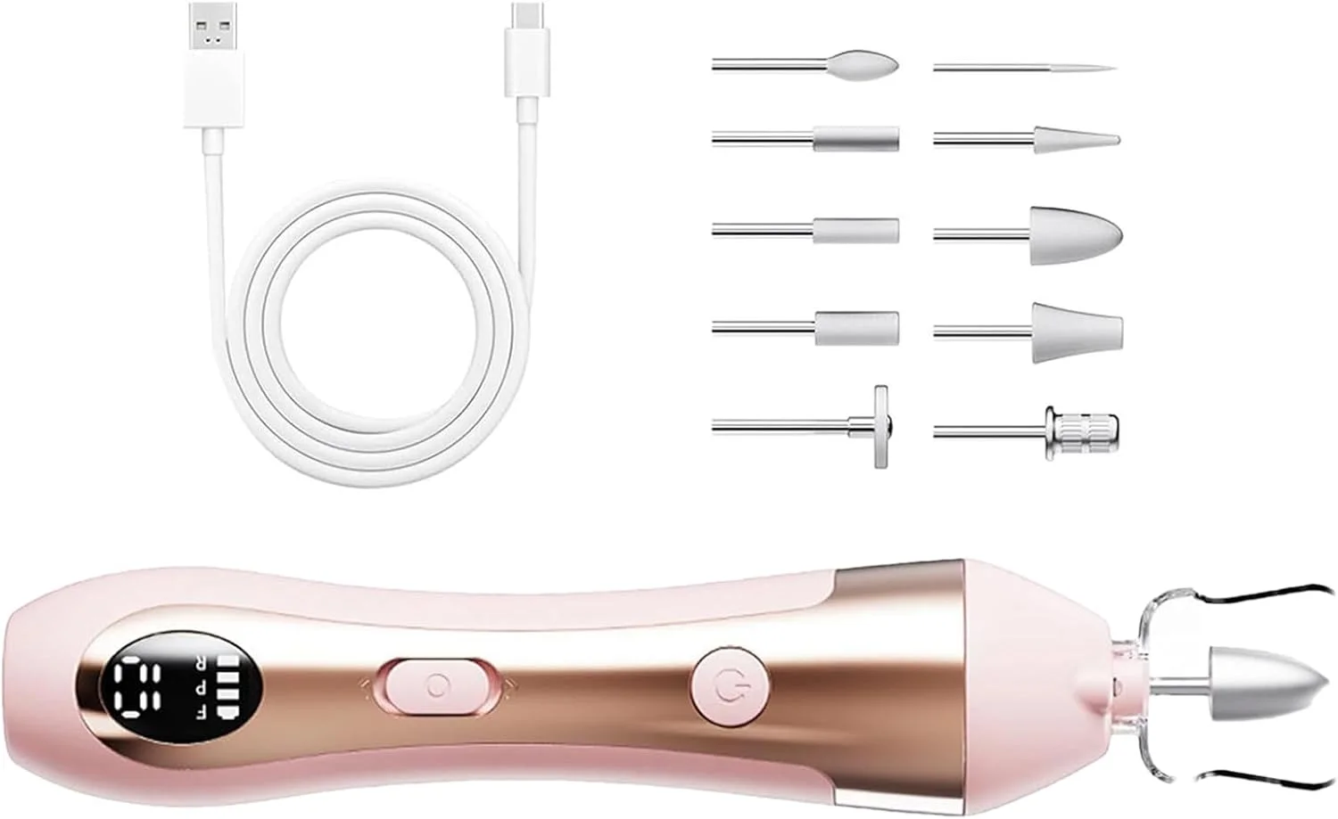 سوهان برقی ناخن، سوهان برقی مانیکور ناخن - دستگاه بی صدا با 10 تنظیم سرعت قابل تنظیم برای مبتدیان، متخصصان، هنر ناخن و مانیکور