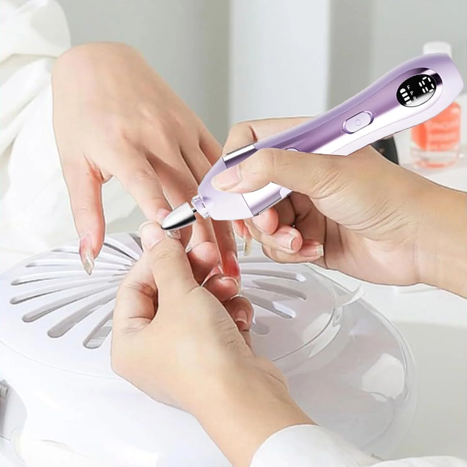 سوهان برقی ناخن - سوهان برقی مانیکور برای ناخن، لوازم مانیکور قابل شارژ با کیفیت سالن برای مبتدیان خانگی و متخصصان هنر ناخن