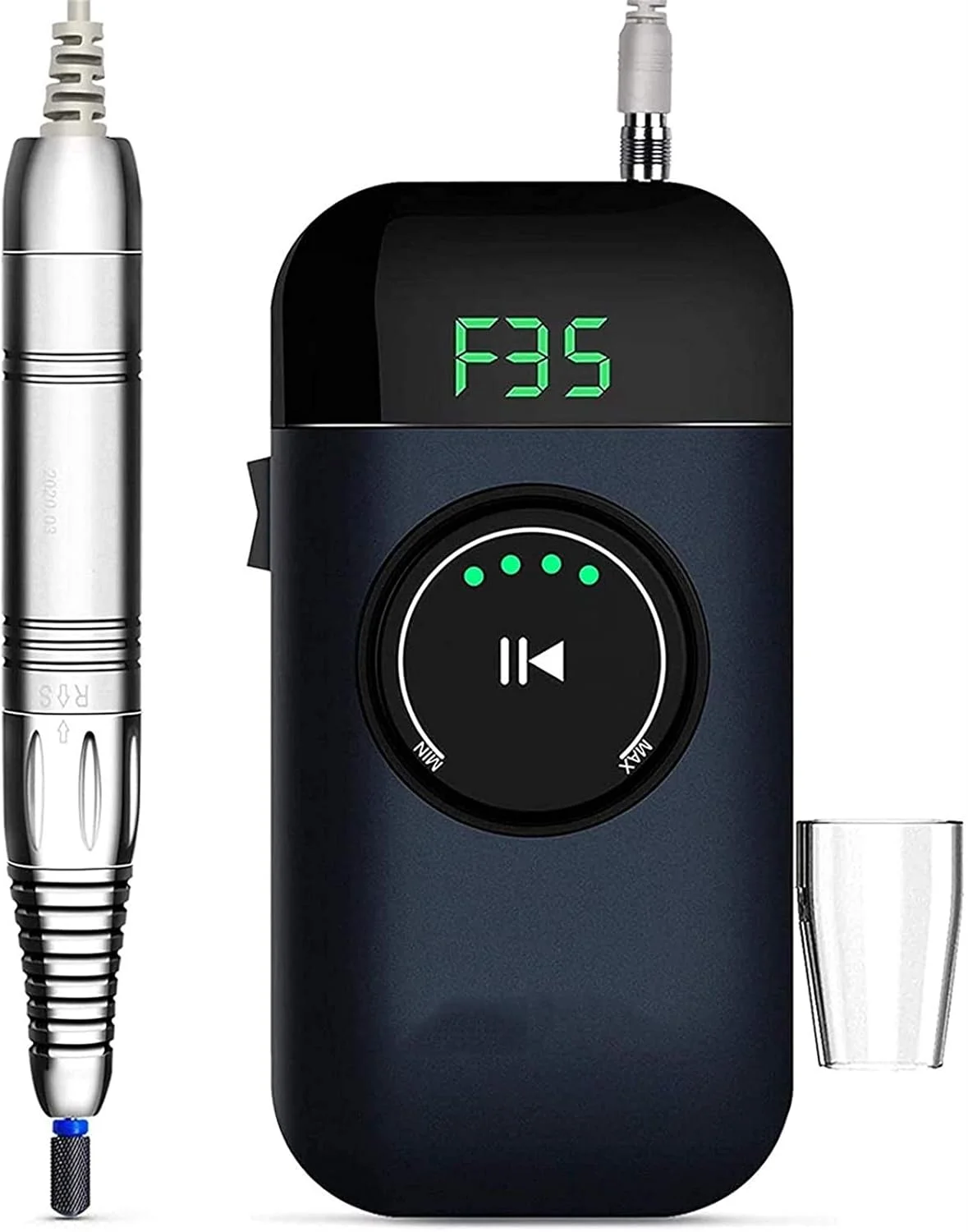 دستگاه سوهان برقی ناخن قابل حمل و شارژی 35000 دور در دقیقه، ست حرفه ای مانیکور و پدیکور برقی برای ناخن های اکریلیک و ژل، موتور بدون برس