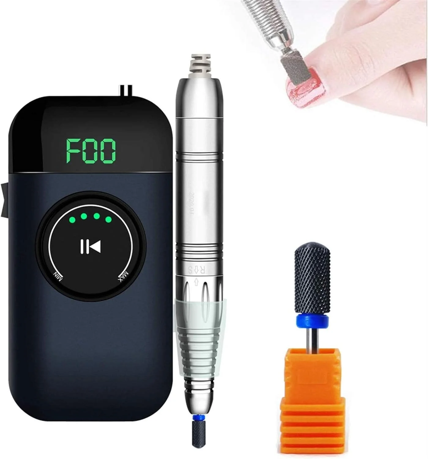 دستگاه سوهان برقی ناخن قابل حمل و شارژی 35000 دور در دقیقه، ست حرفه ای مانیکور و پدیکور برقی برای ناخن های اکریلیک و ژل