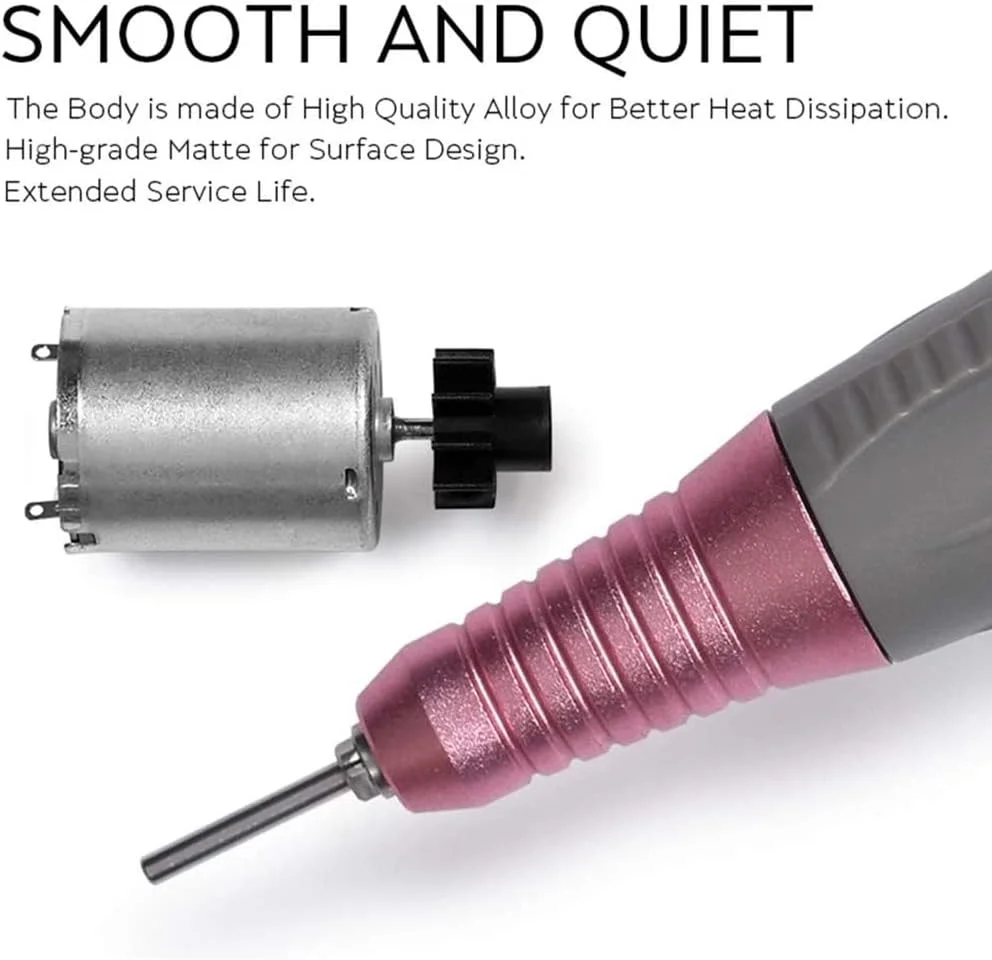 دستگاه سوهان برقی ناخن برای ناخن های اکریلیک، قلم دسته برقی قابل حمل USB، ست حرفه ای مانیکور پدیکور، ست پولیش ناخن، ابزار بافر سوهان برقی ژلیش