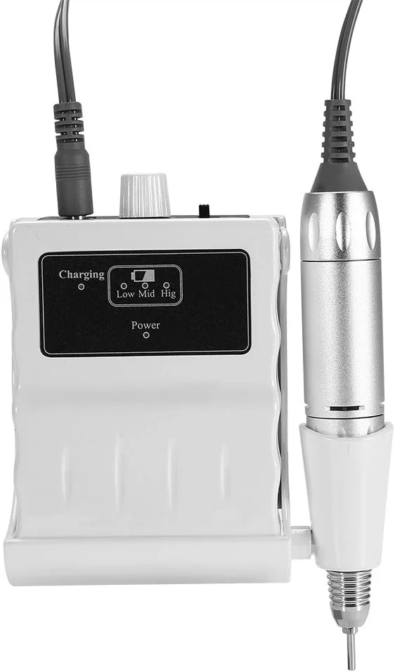 دستگاه سوهان ناخن برقی قابل حمل و شارژی FILFEEL با سرعت 30000 دور در دقیقه، مناسب برای ژل آکریلیک، پولیش و مانیکور پدیکور سریع (سفید)