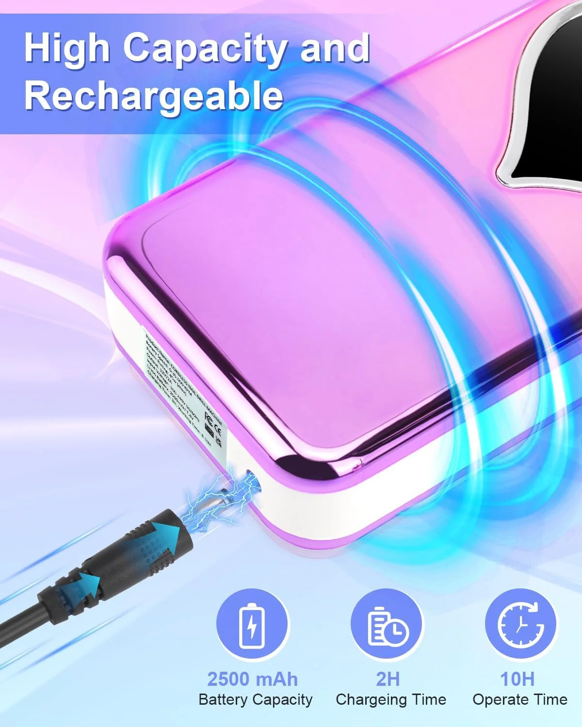 دستگاه سوهان برقی ناخن FTOYIN، حرفه ای، شارژی، 35000 دور در دقیقه، سوهان برقی بی سیم برای ناخن های اکریلیک، دستگاه قابل حمل با باتری برای مانیکور، پدیکور، شکل دادن، حکاکی و پولیش