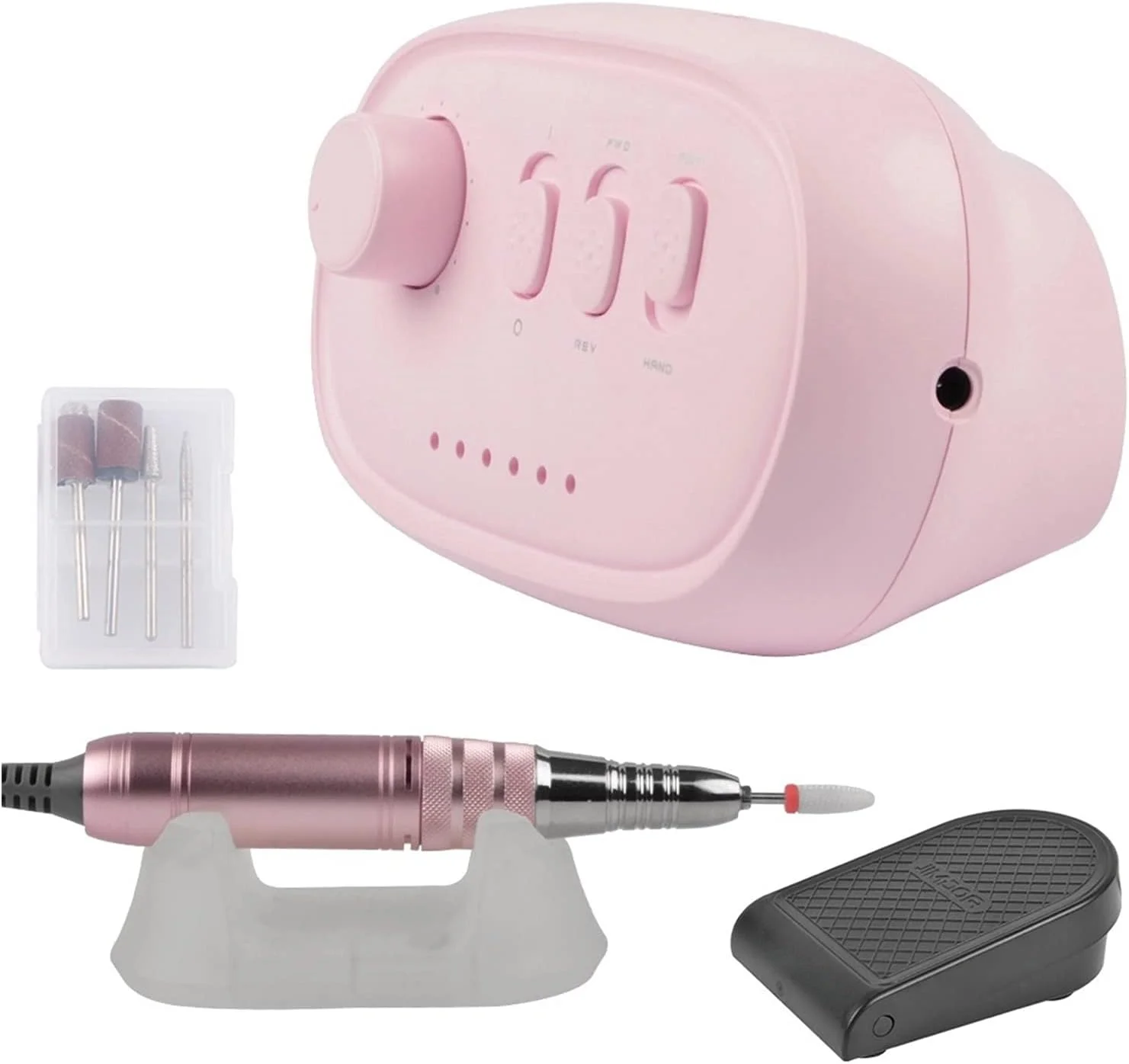 دستگاه سوهان برقی ناخن FURLOU، دستگاه دریل ناخن رنگارنگ 35000 دور در دقیقه، سوهان برقی حرفه ای ناخن، مته های مانیکور ناخن برای طراحی ناخن برای ناخن های طبیعی، لاک ژل (رنگ: مشکی)