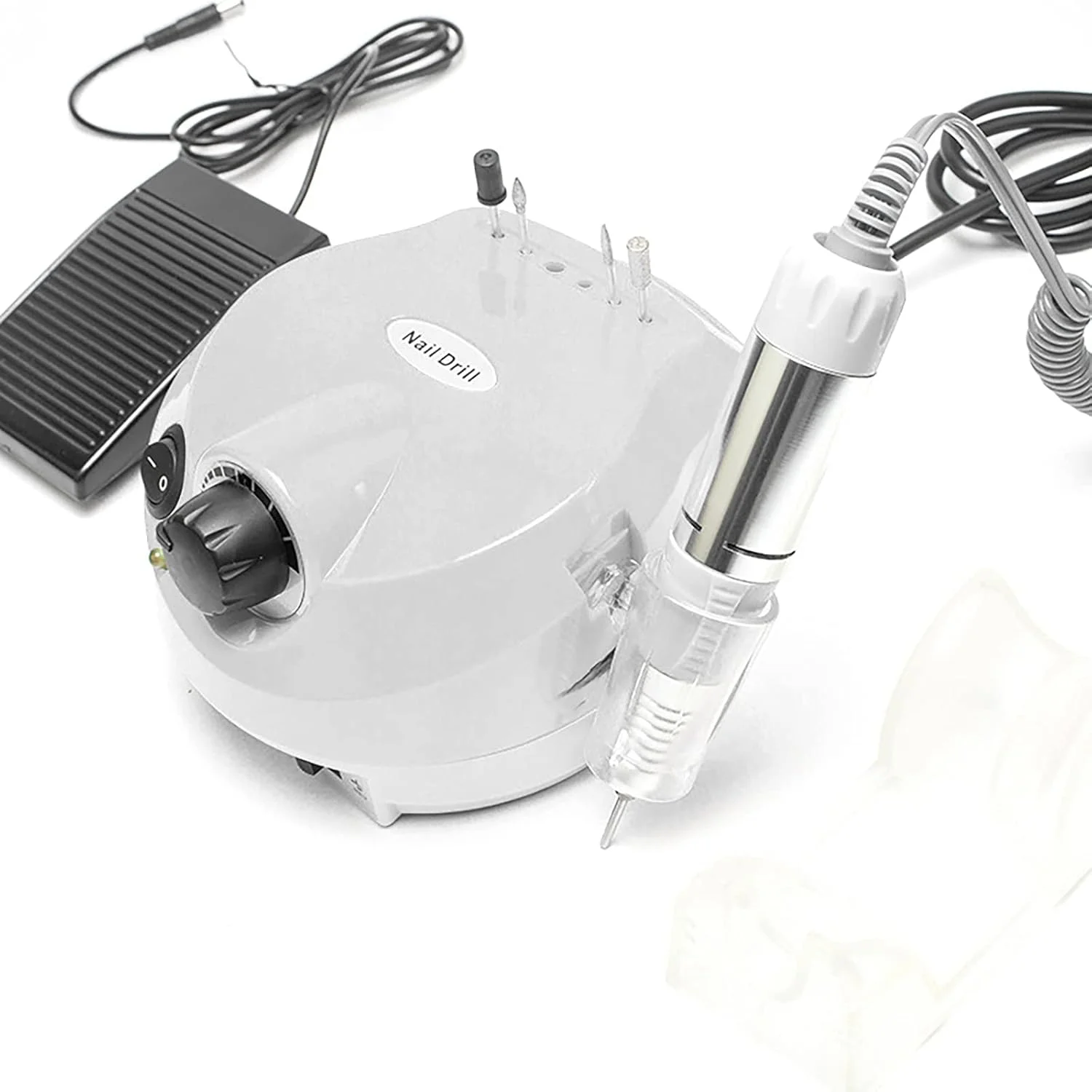 دستگاه سوهان ناخن برقی 35000 دور در دقیقه، 15 وات، ابزار حرفه ای پولیش و سنگ زنی ناخن برای مانیکور، مناسب برای ناخن های اکریلیک و طراحی ناخن (رنگ: سفید)