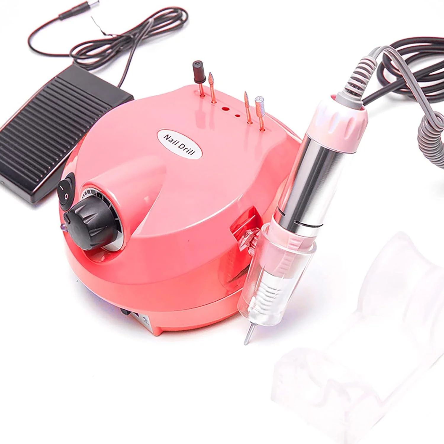 دستگاه سوهان ناخن برقی 35000 دور در دقیقه، 15 وات، ابزار حرفه ای پولیش و سنگ زنی ناخن برای مانیکور، مناسب برای ناخن های اکریلیک و طراحی ناخن (رنگ: صورتی)
