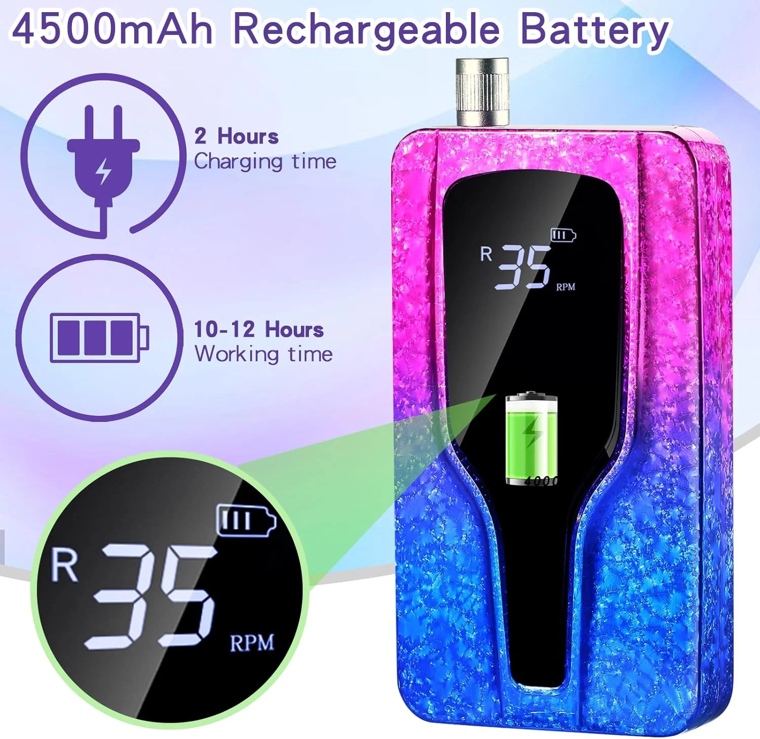 دستگاه سوهان برقی ناخن، 35000 دور در دقیقه به همراه 12 سری سوهان، دستگاه حرفه ای برای ناخن های ژلیش و اکریلیک، ست مانیکور و پدیکور بی سیم