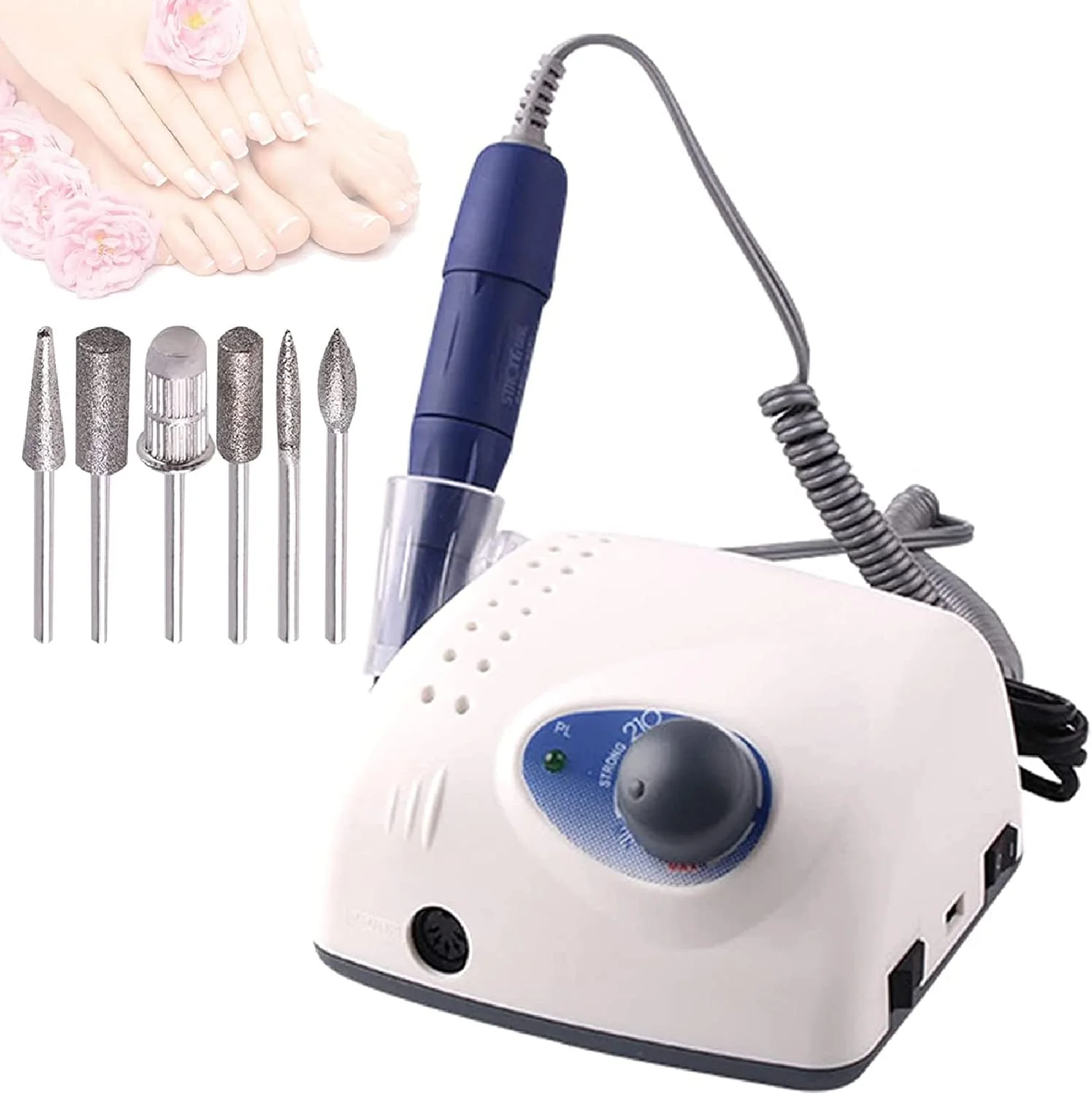 دستگاه سوهان برقی ناخن، ست حرفه ای سوهان ناخن کم صدا برای مانیکور/جداسازی/پولیش/ساییدن پینه/حکاکی جواهرات