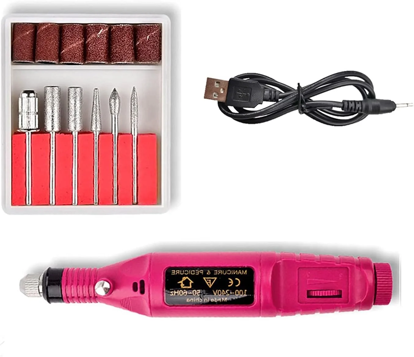 دستگاه سوهان برقی ناخن به همراه مجموعه سر سوهان سرامیکی، 12 وات، 20000 دور در دقیقه، ابزار حرفه ای طراحی ناخن