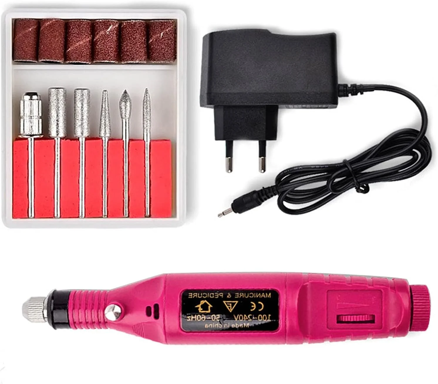 دستگاه سوهان برقی ناخن به همراه مجموعه سر سوهان سرامیکی، 12 وات، 20000 دور در دقیقه، ابزار حرفه ای طراحی ناخن