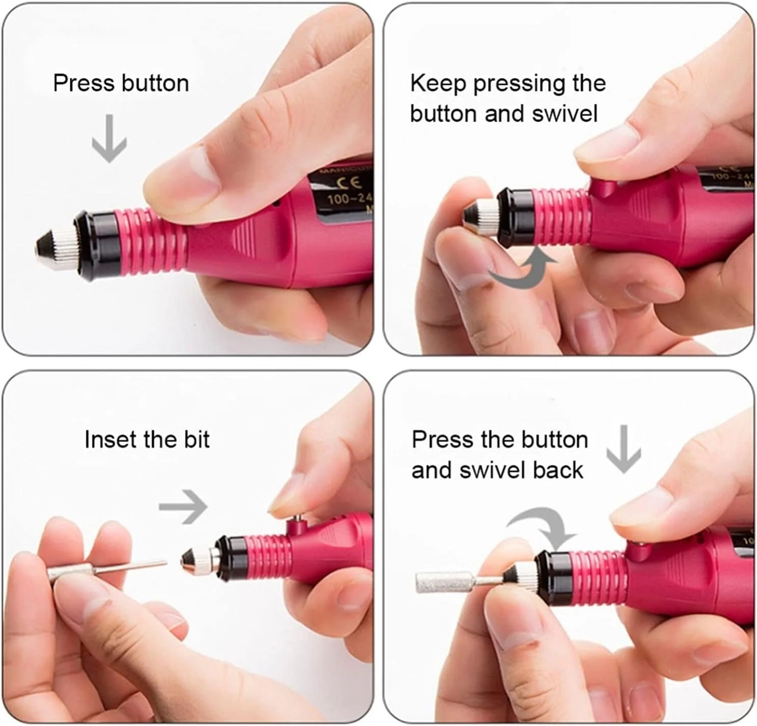 دستگاه سوهان برقی ناخن به همراه مجموعه سر سوهان سرامیکی، 12 وات، 20000 دور در دقیقه، ابزار حرفه ای طراحی ناخن