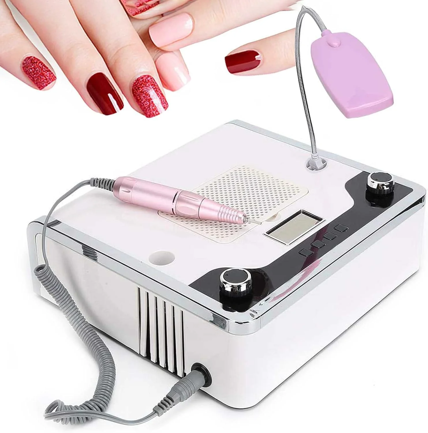 دستگاه چندکاره مانیکور تمکین، جمع کننده گرد و غبار ناخن، دستگاه هنر ناخن 108 وات، دستگاه برقی سوهان ناخن 35000 دور در دقیقه