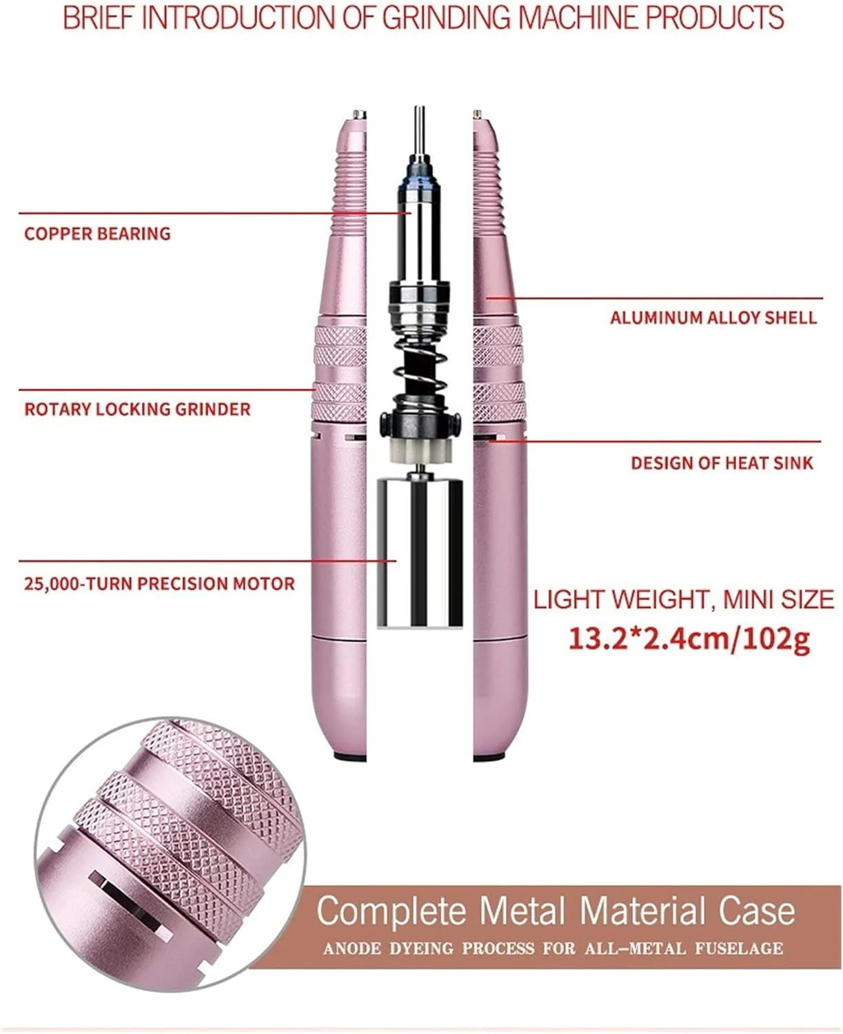 دستگاه سوهان برقی ناخن تمکین، ست دستگاه مانیکور قابل حمل، قلم، دستگاه پدیکور، فایل ناخن، کیت دریل برقی هنری با دریل سرامیکی، دستگاه قابل حمل مانیکور پدیکور
