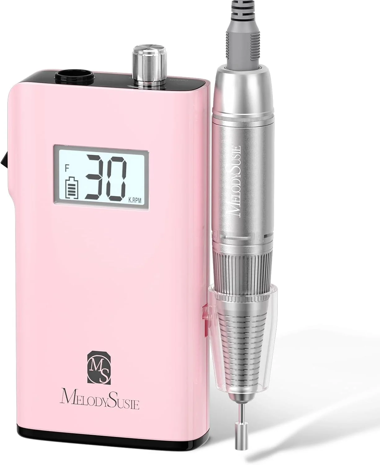 دستگاه سوهان برقی ناخن حرفه ای MelodySusie، 30000 دور در دقیقه، قابل شارژ، مدل SC320H، ابزار آسیاب ژل اکریلیک، دستگاه سوهان ناخن قابل حمل با 6 سر سوهان برای از بین بردن لاک ژل، مانیکور، پدیکور سالن