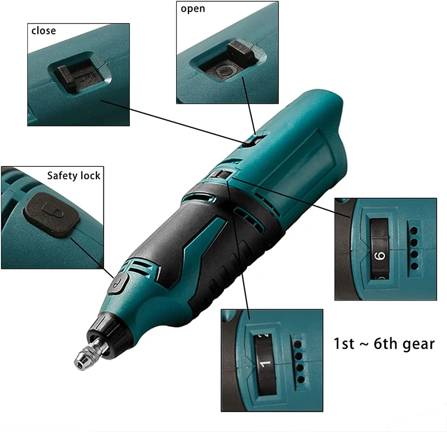 دریل فرز برقی حرفه ای 12 ولت MXGZ 25000 دور در دقیقه، دستگاه فرز، سوهان ناخن پا، پولیشر، ابزار مانیکور دریل فرز برقی حرفه ای 12 ولت MXGZ 25000 دور در دقیقه، دستگاه فرز، سوهان ناخن پا، پولیشر، ابزار مانیکور